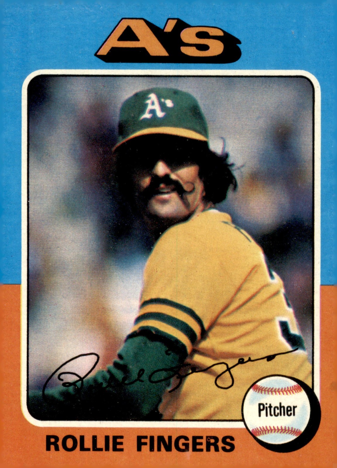 1975 Topps - Rollie Fingers #21 ATHLETICS LEGEND MLB HOF 1975 Topps - Rollie Fingers #21 ATHLETICS LEGEND MLB HOF