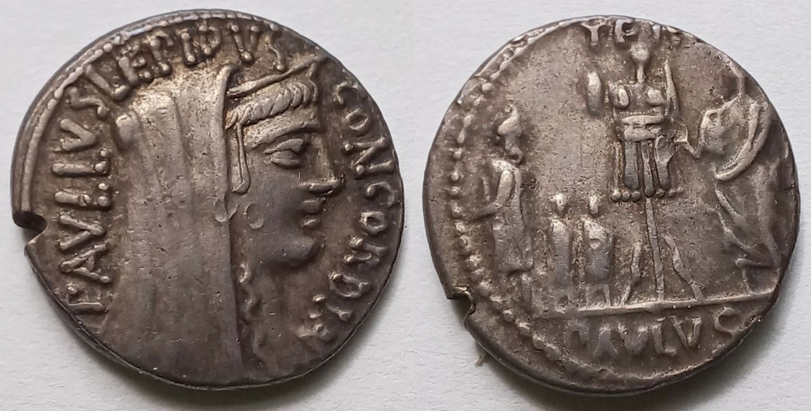Roman Republic Aemilia AR Denarius 62 BC Rare PAVLVS Variant Crawford 415/1