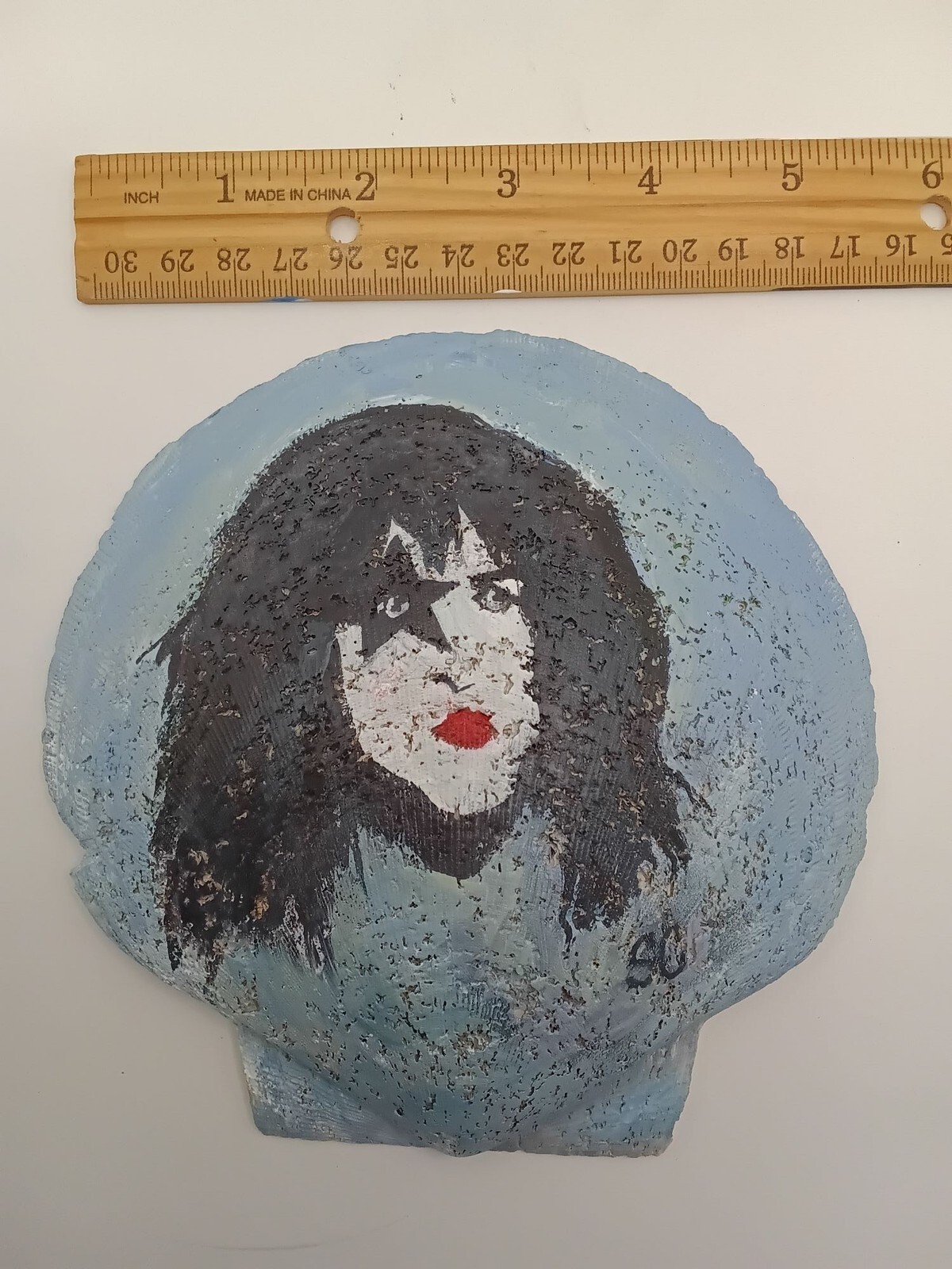 Paul Stanley KISS Starchild Hand-Painted Seashell Art Original