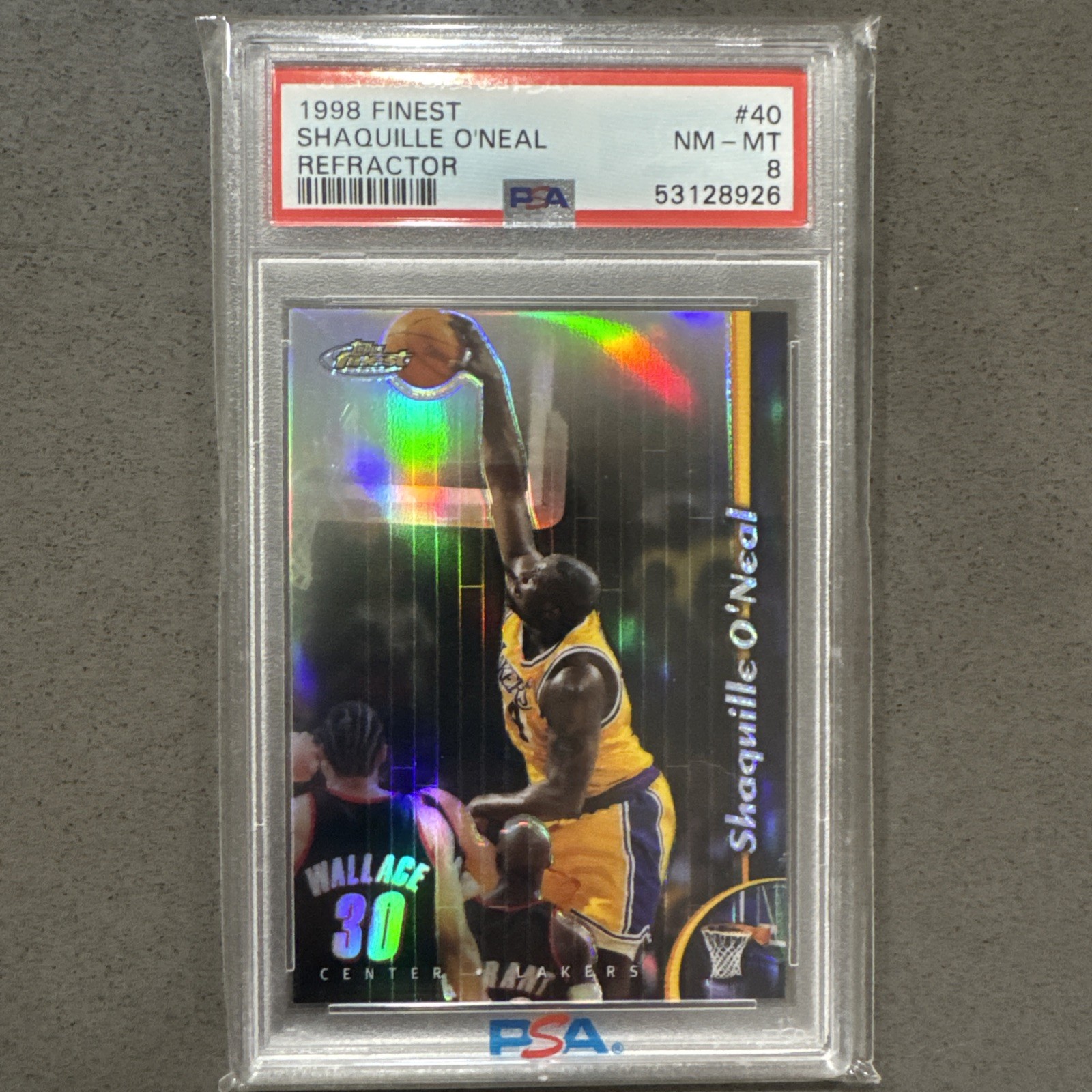 1998 FINEST REFRACTOR #40 SHAQUILLE O\'NEAL PSA 8
