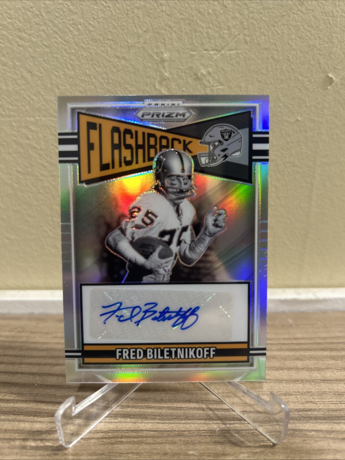 2025 Panini Prizm Flashback Autographs Fred Biletnikoff #FLA-FBF /149 Silver HOF 2025 Panini Prizm Flashback Autographs Fred Biletnikoff #FLA-FBF /149 Silver HOF