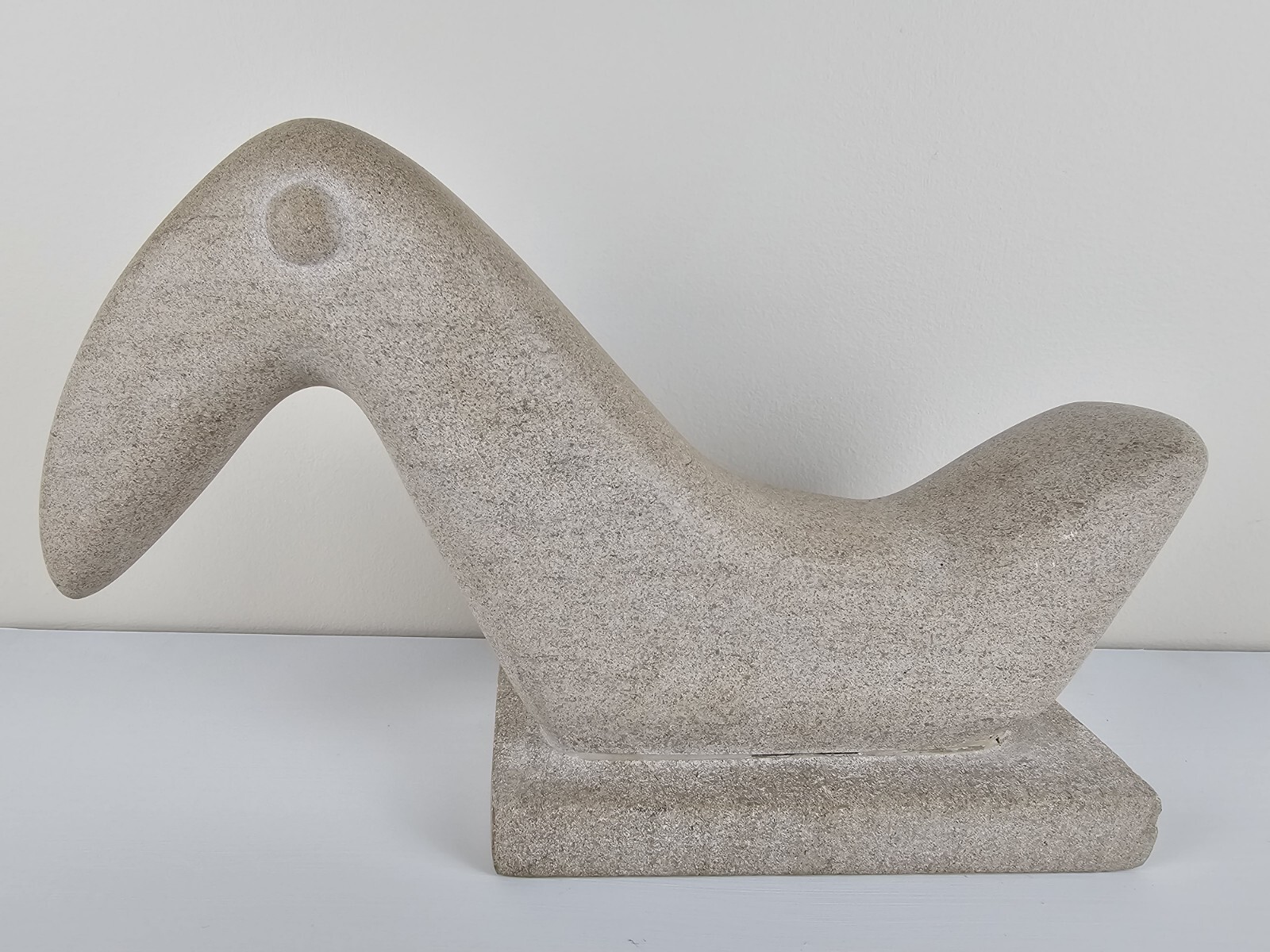 SCULPTURE - Vintage Original Karl Schiefer Limestone Bird Fine Art Carving 