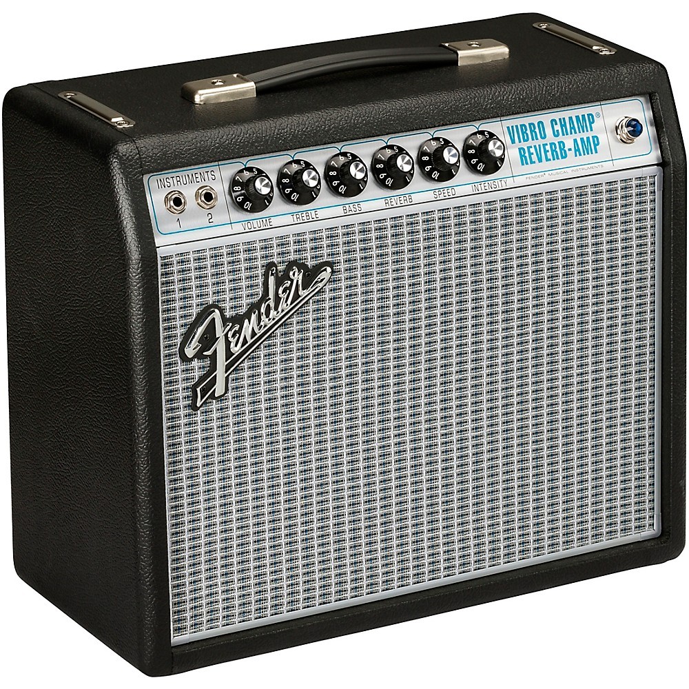 Fender \'68 Custom Vibro Champ Reverb 5W 1x10 Guitar Combo Amp Black