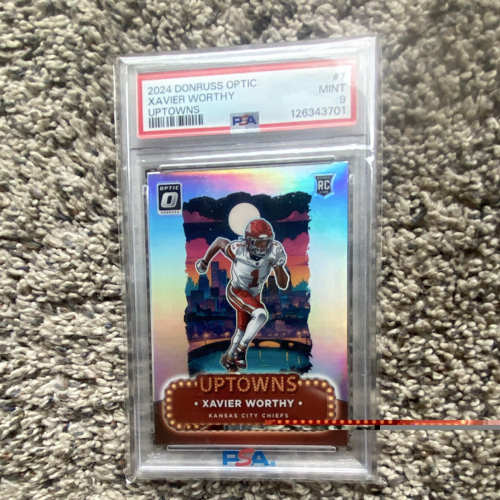 Panini 2024 Donruss Optic Uptowns Xavier Worthy RC PSA 9 #7 Chiefs