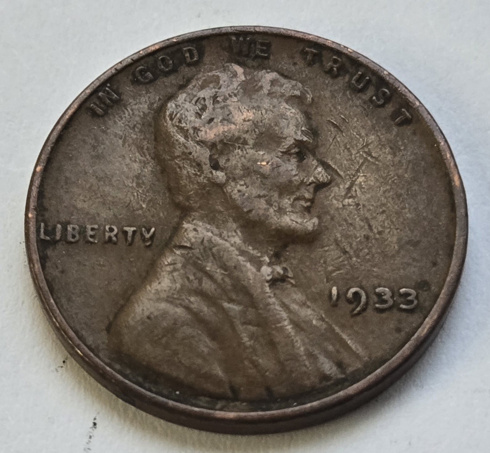 1933 Lincoln Wheat Cent 1c - \