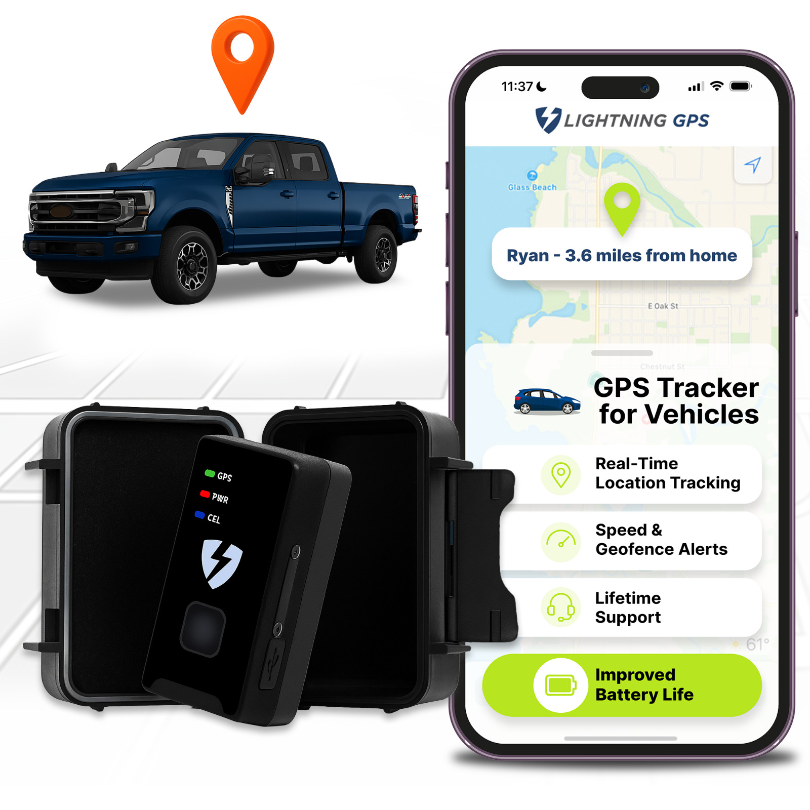 Lightning GPS GL300 GPS Car Tracker & Magnetic Waterproof Weather-Resistant Case Lightning GPS GL300 GPS Car Tracker & Magnetic Waterproof Weather-Resistant Case