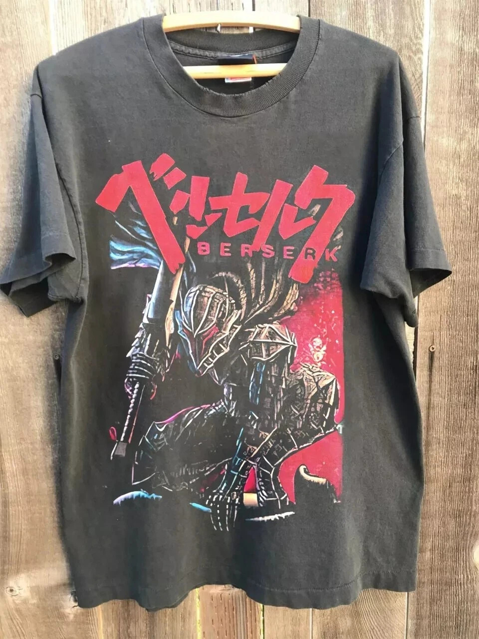 Berserk Vintage 90\'s Style Anime Shirt, Berserk Anime Manga Charcoal Tshirt