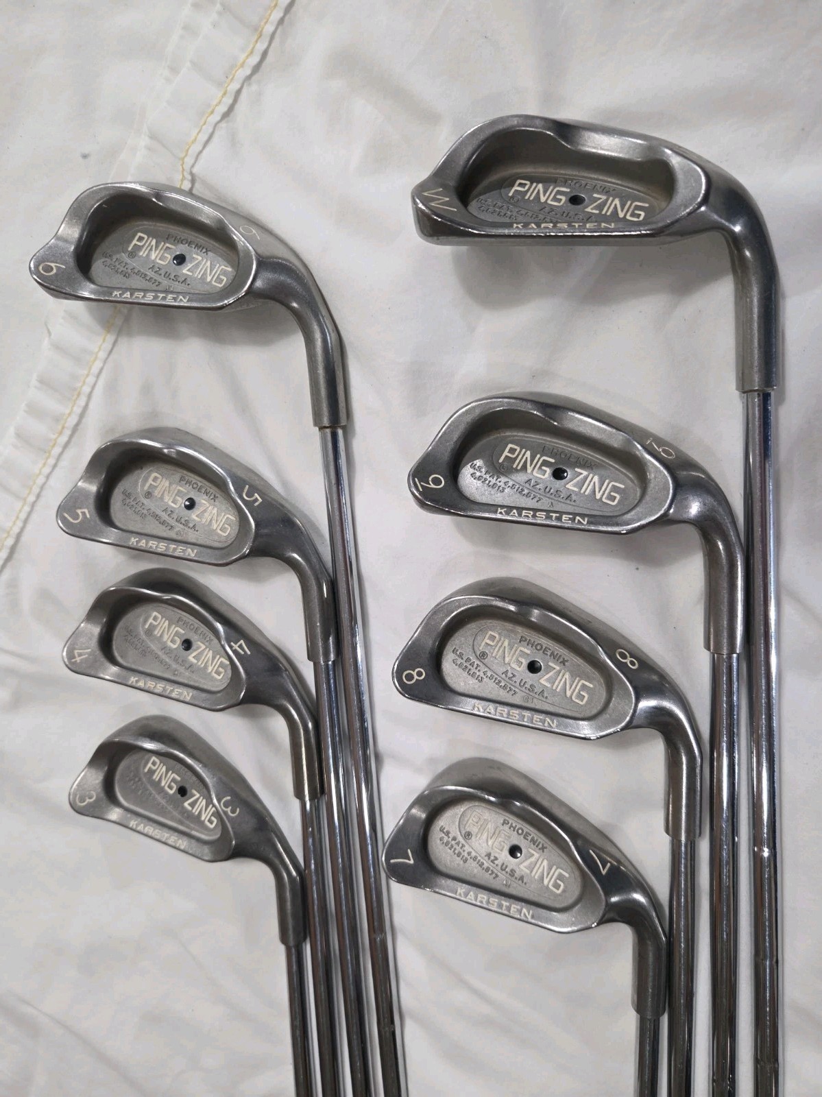 PING ZING IRON SET 3-9, PW BLACK DOT. JXS SHAFTS