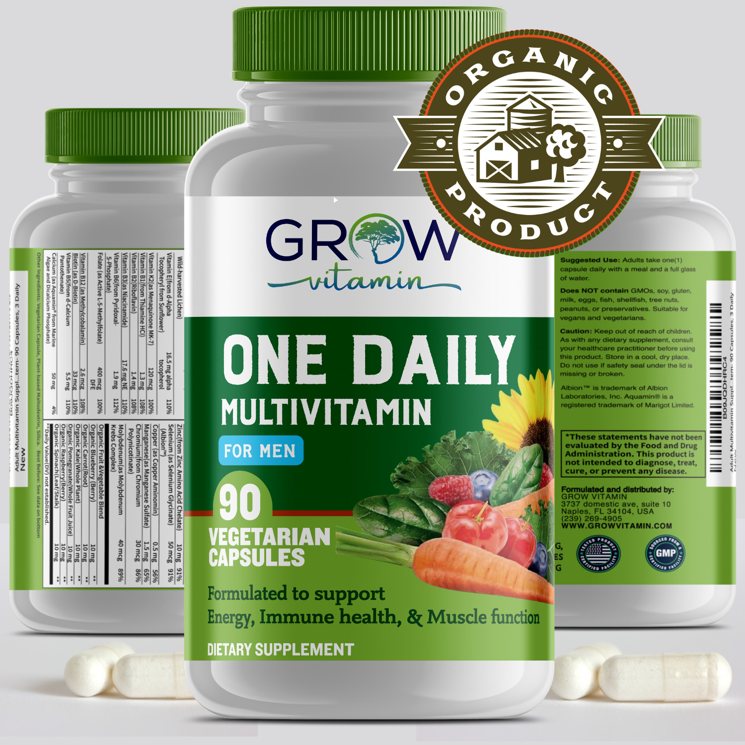 One A Day Men's Complete Multi-Vitamin Organic Whole Foods Supplement, 90 Caps One A Day Men's Complete Multi-Vitamin Organic Whole Foods Supplement, 90 Caps