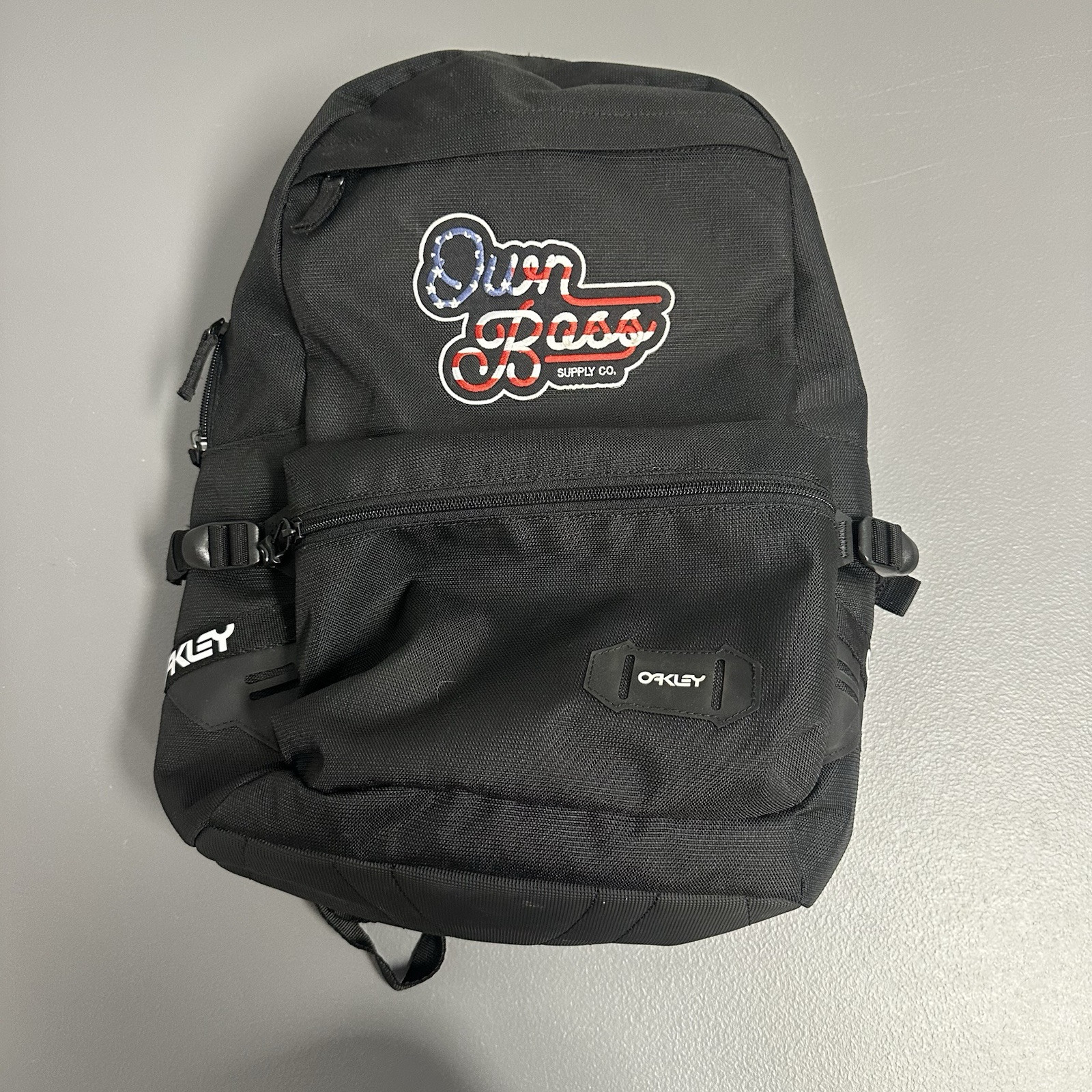 Oakley X Own Boss Black Streetman Organiser Padded Laptop Backpack Bag Flag Rare