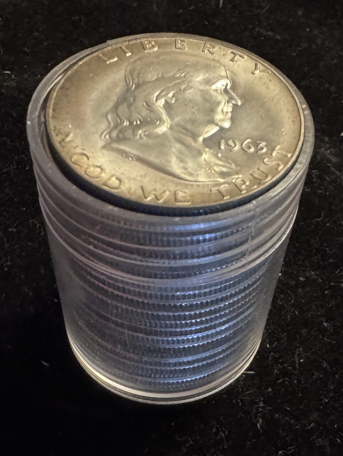 1963 Franklin Half Dollar Roll 20 CH-GEM BU • 3 DDO Halves In Roll
