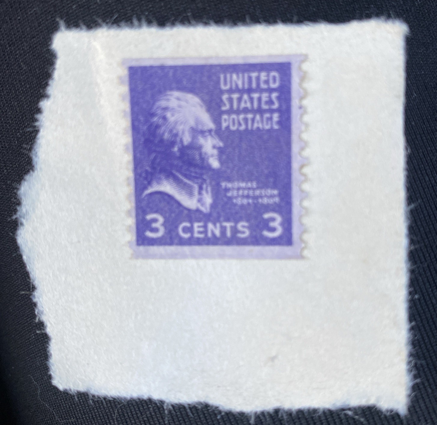 Vintage Rare US 3 Cent Thomas Jefferson Stamp | Purple / Violet