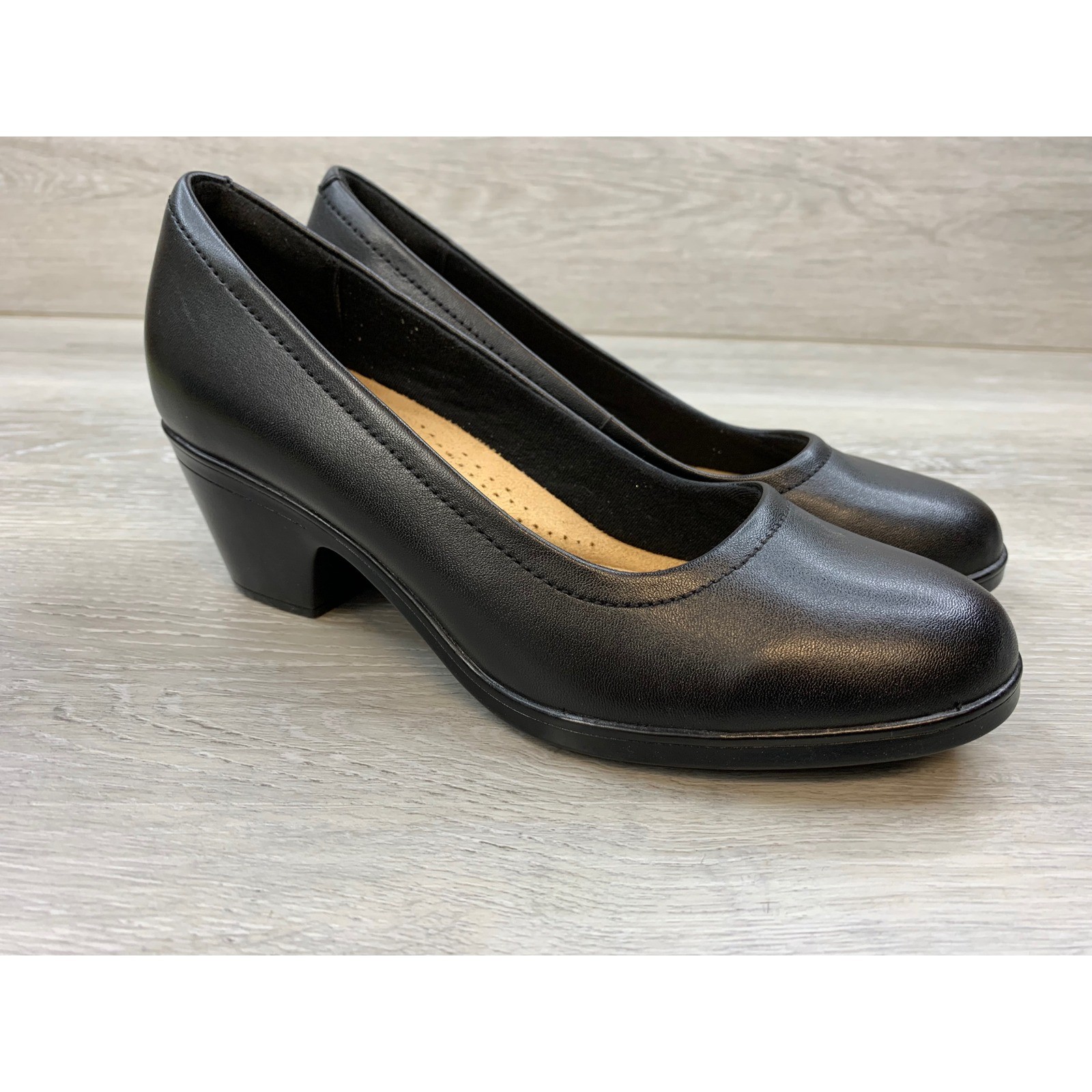 Clarks Collection Ultimate Comfort Black Round Toe Block Heel Pumps Women\'s 6.5 Clarks Collection Ultimate Comfort Black Round Toe Block Heel Pumps Women\'s 6.5