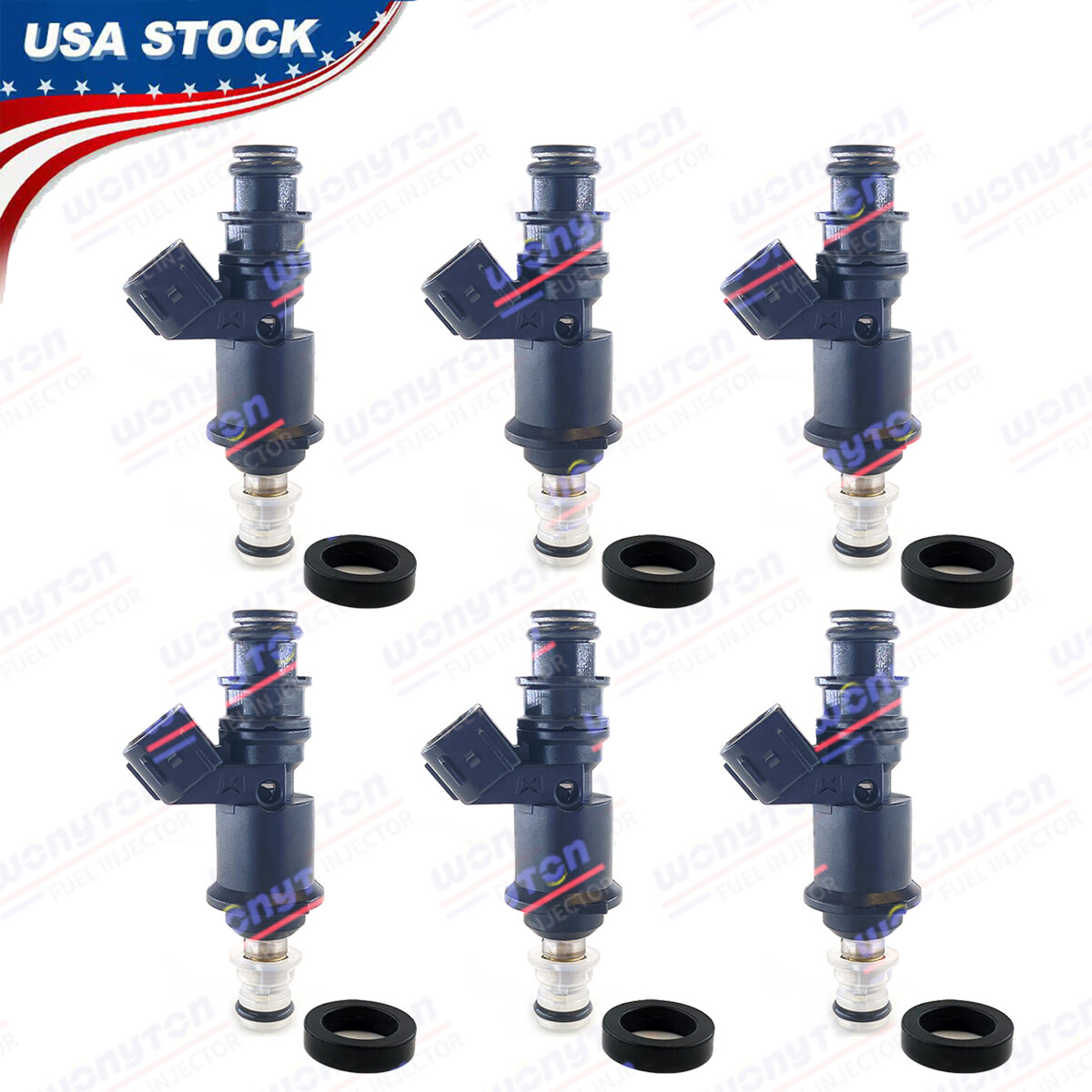 6x Fuel Injectors 06164-P8E-A00 23lbs For Acura TL CL Honda Odyssey Pilot V6