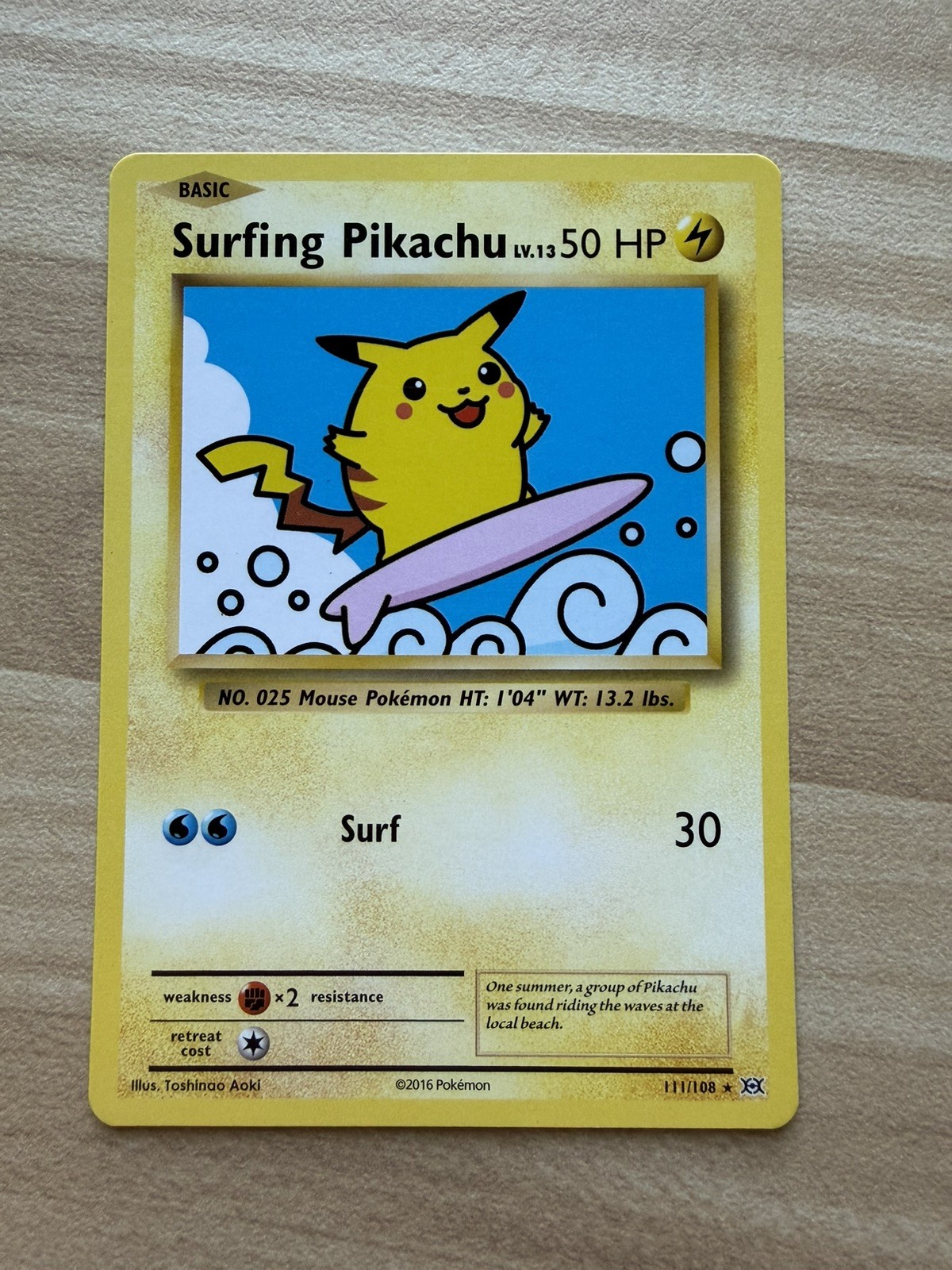Pokémon Surfing Pikachu Evolutions 111/108 Regular Secret Rare Pack Fresh Pokémon Surfing Pikachu Evolutions 111/108 Regular Secret Rare Pack Fresh