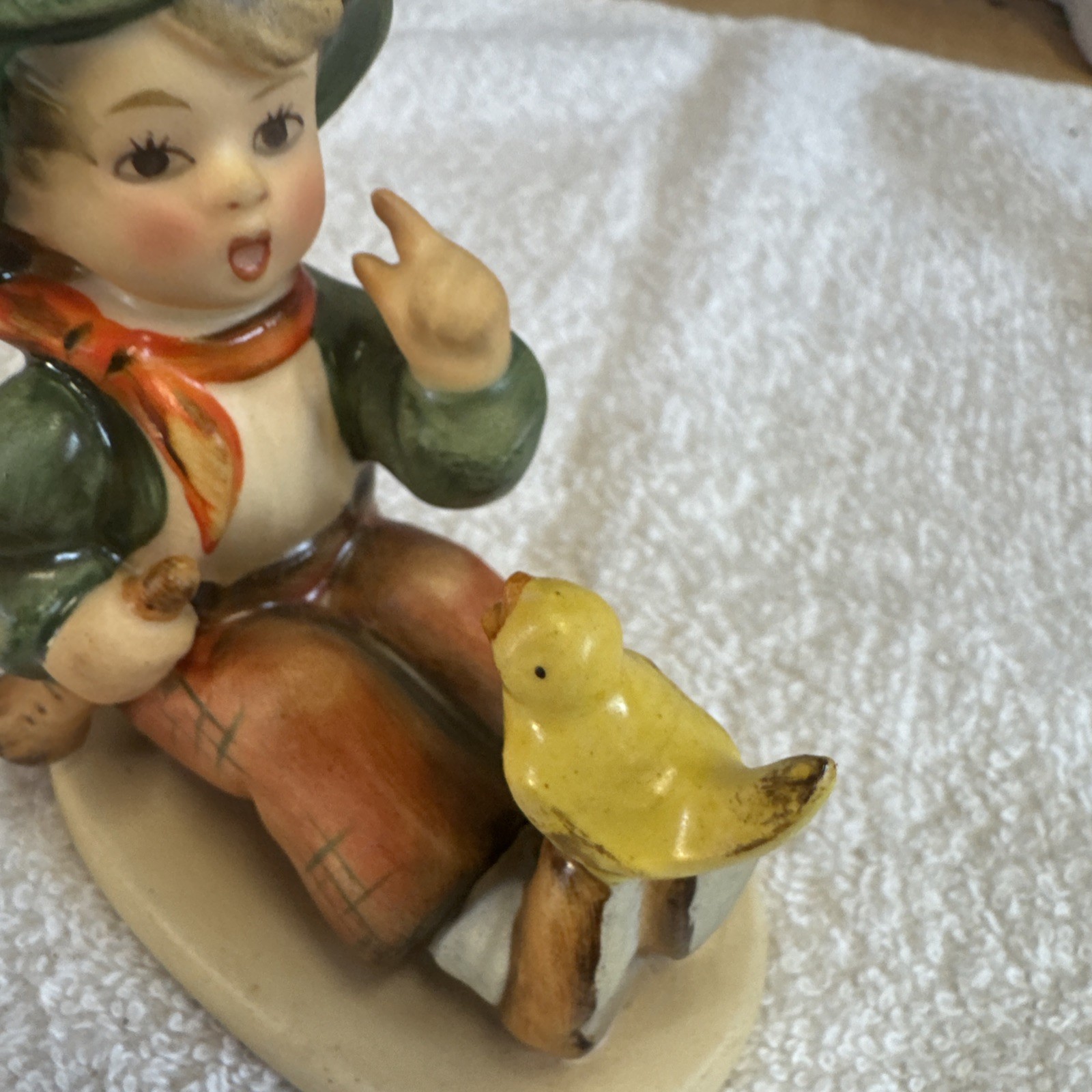 Vintage Goebel Hummel Figurine SINGING LESSON Boy with Bird 63 TMK 3 3.25\ Vintage Goebel Hummel Figurine SINGING LESSON Boy with Bird 63 TMK 3 3.25\