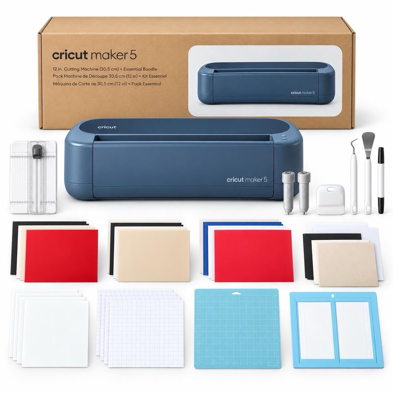 Cricut Maker 5 Essential Bundle Slate Blue 12” Cutting Machine NEW SEALED