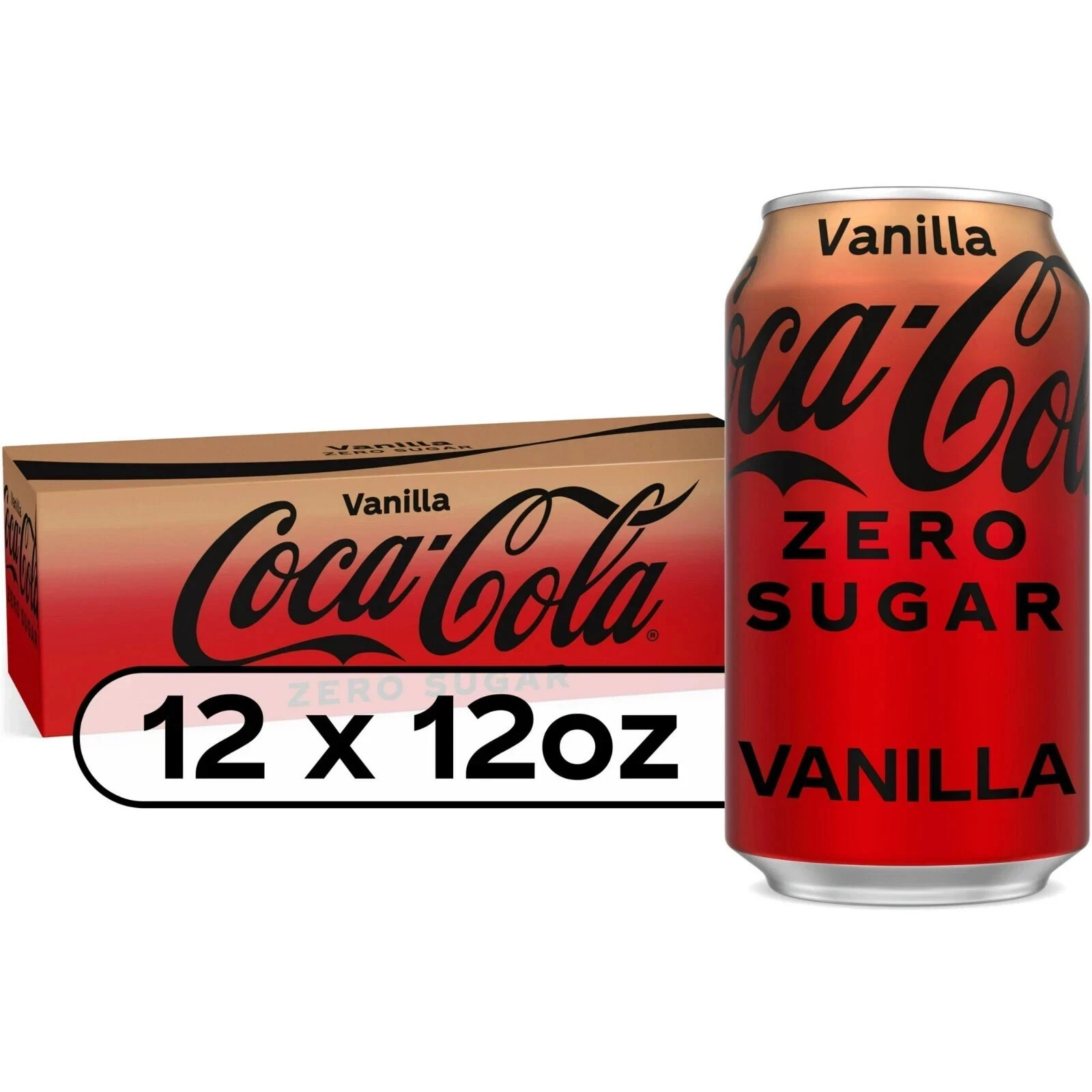 Coca-Cola Vanilla Zero Sugar Coke Zero Vanilla Sod, 12 fl oz, 12 Pack Cans Coca-Cola Vanilla Zero Sugar Coke Zero Vanilla Sod, 12 fl oz, 12 Pack Cans