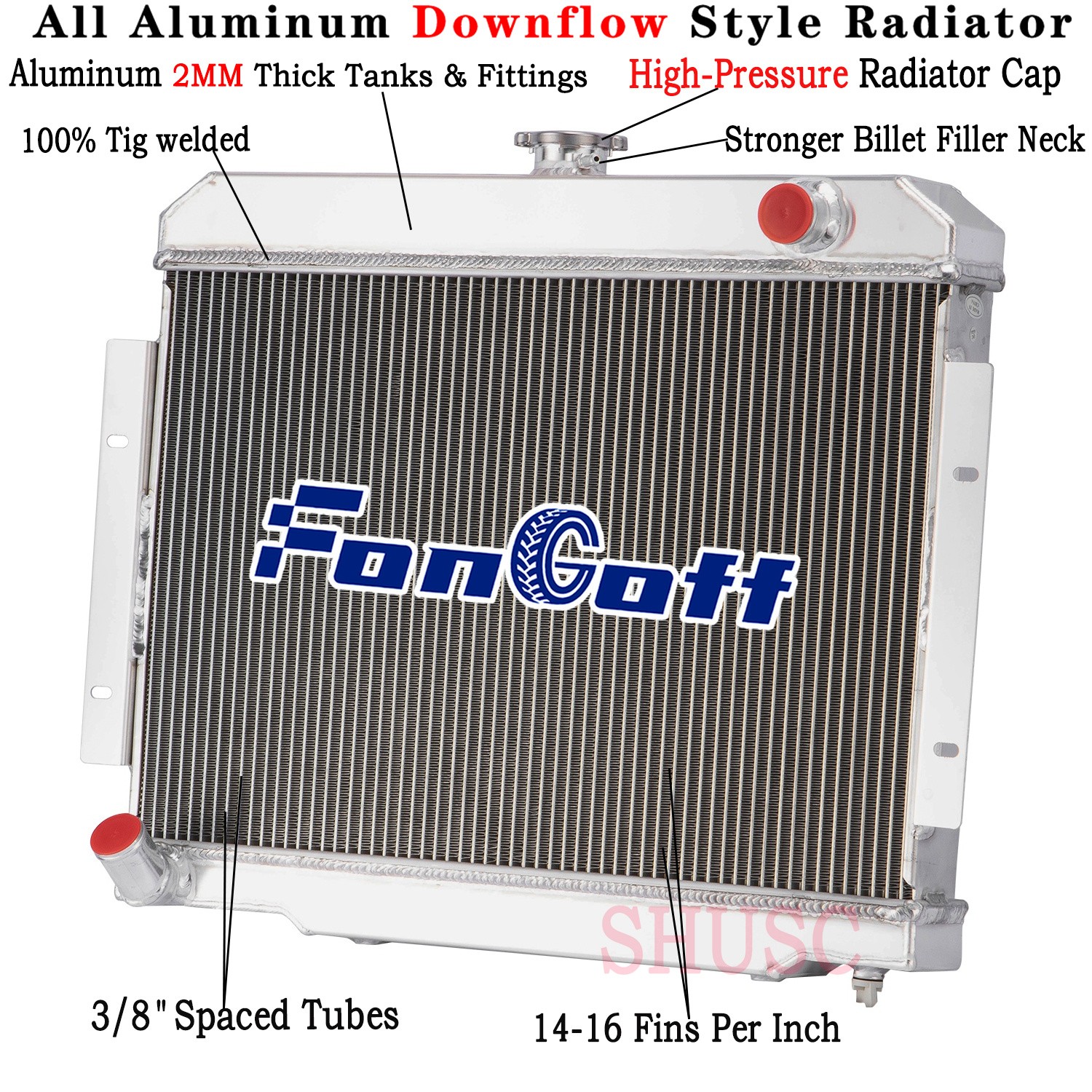 4 Row Aluminum Radiator For 1972-1986 Jeep CJ5 CJ6 CJ7 Scrambler 3.8L 4.2L 5.0L