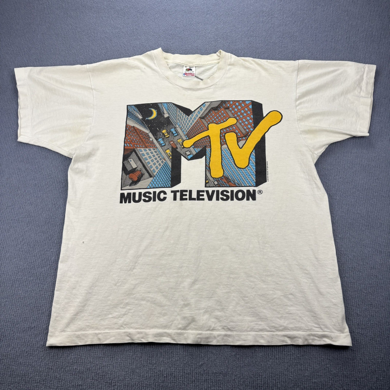Vintage 90’s 1991 MTV Music Television T-Shirt Men’s XL Distressed RARE Single Vintage 90’s 1991 MTV Music Television T-Shirt Men’s XL Distressed RARE Single