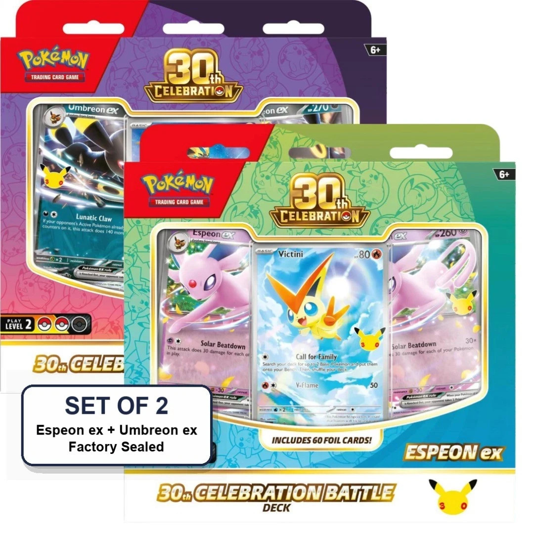 Pokemon 30th Celebration Battle Deck Set of 2 Both Artworks ships 10/30