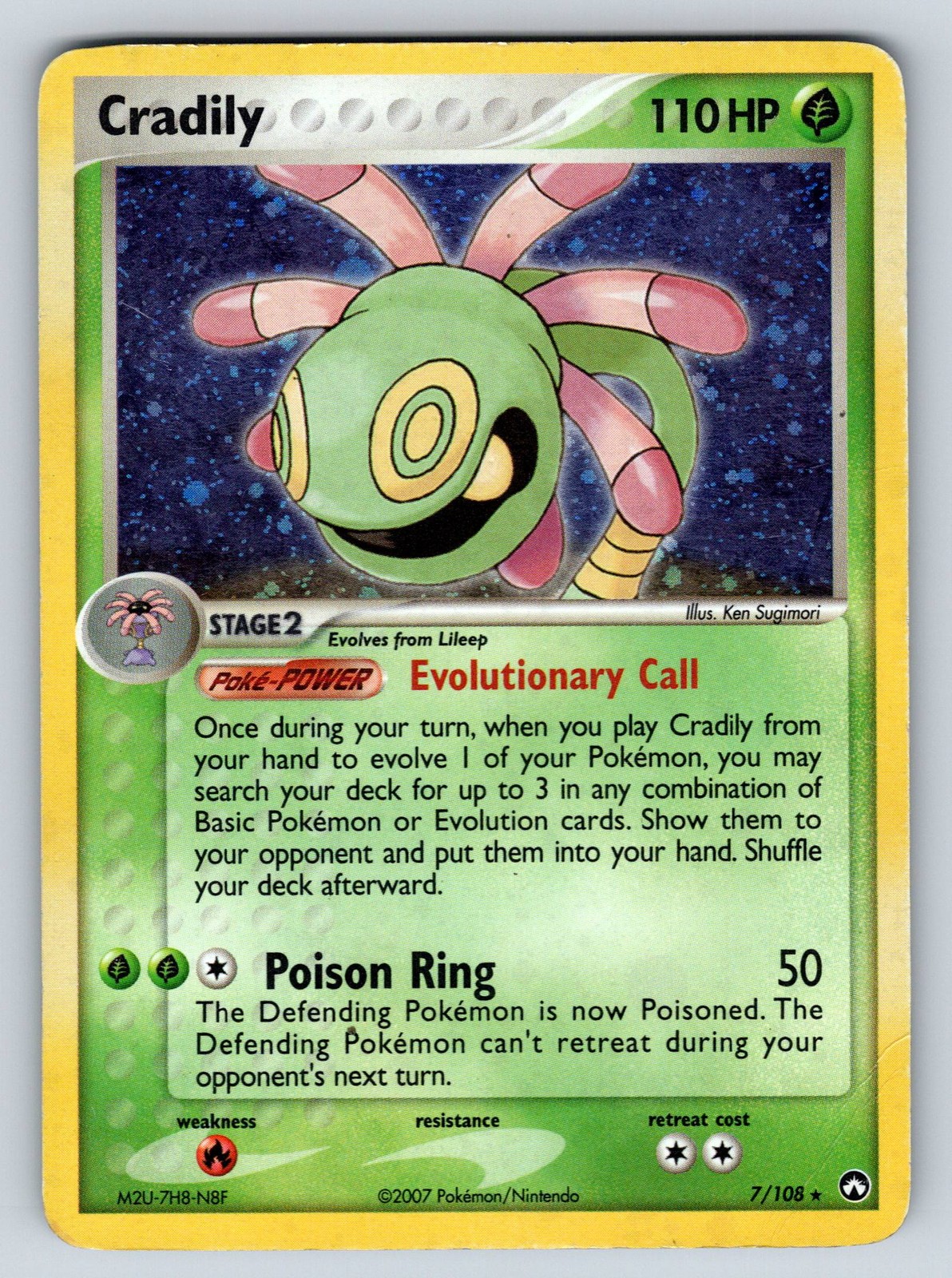 Holofoil Cradily 7/108 EX Power Keepers HP