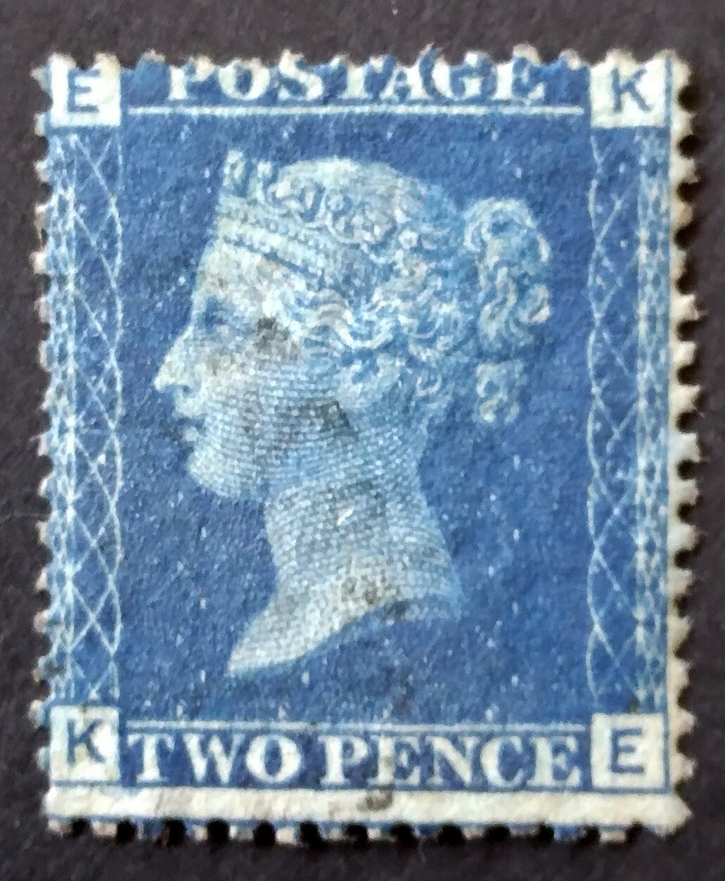 GB- 1859-70-s QV 2d-Deep- Blue ,,KE,, SG-47 pl.-13 Light used ref.GB-97 GB- 1859-70-s QV 2d-Deep- Blue ,,KE,, SG-47 pl.-13 Light used ref.GB-97