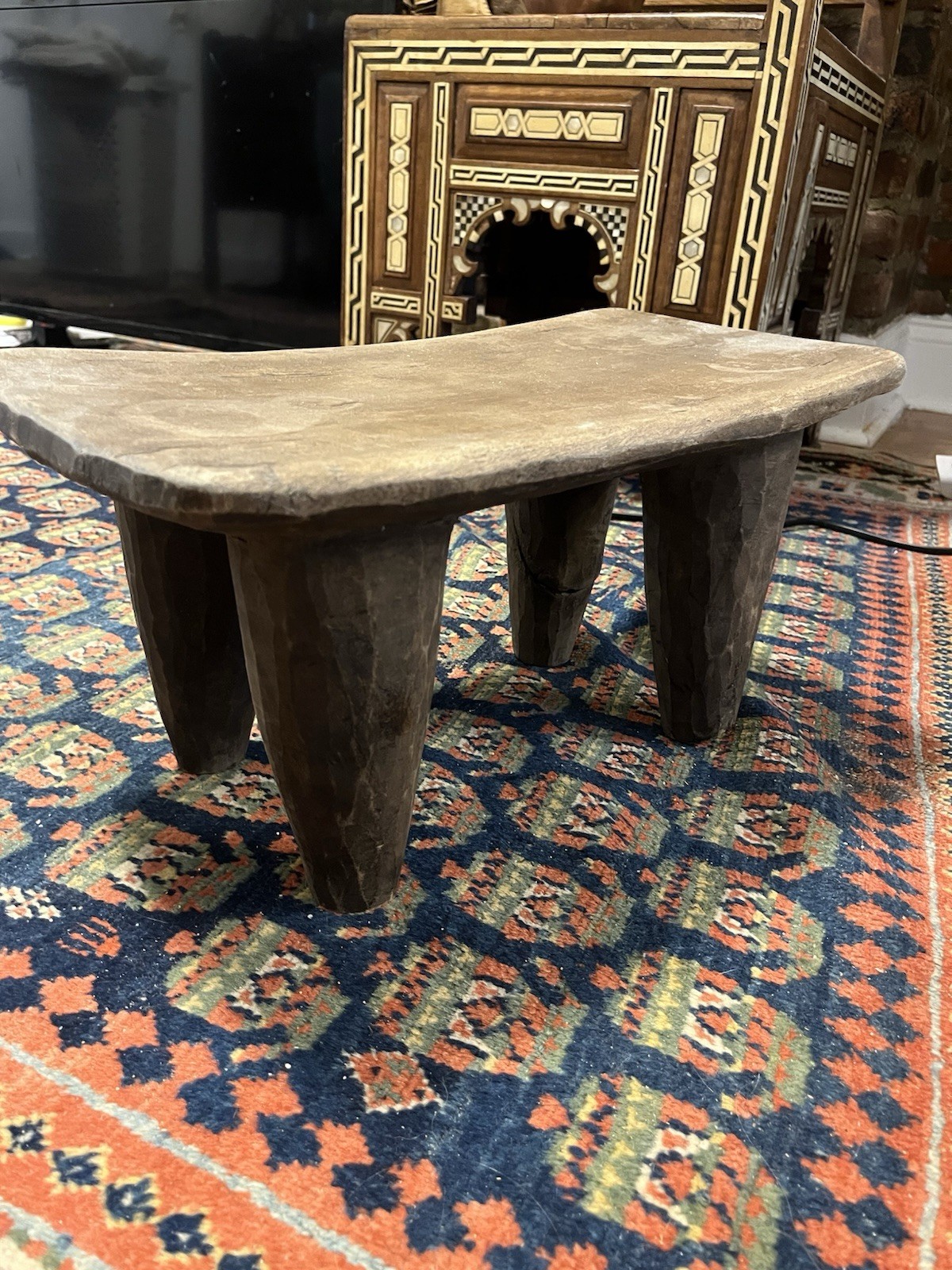 Authentic West African Tribal Hand-Carved Antique Wood Senufo Stool