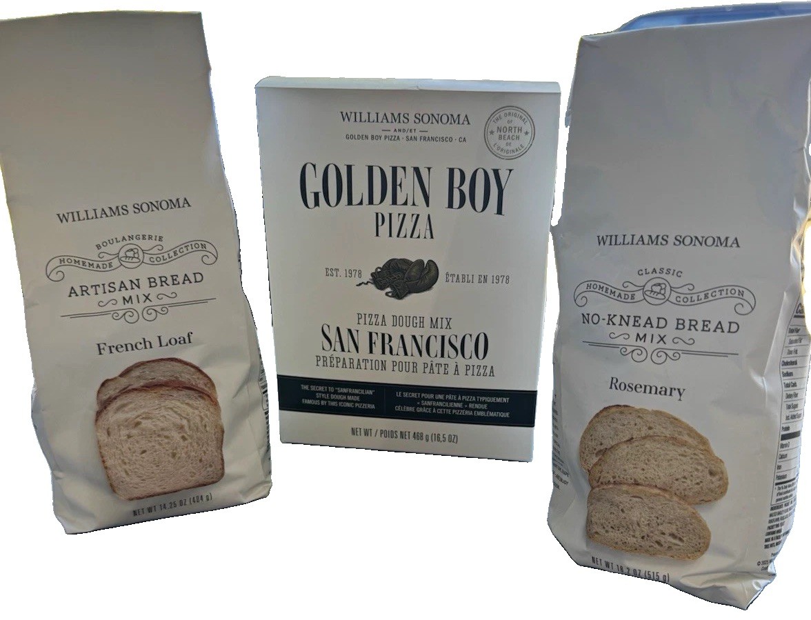 Williams Sonoma Bread Baking Mix Bundle 3-Pack French Loaf Rosemary No-Knead Williams Sonoma Bread Baking Mix Bundle 3-Pack French Loaf Rosemary No-Knead