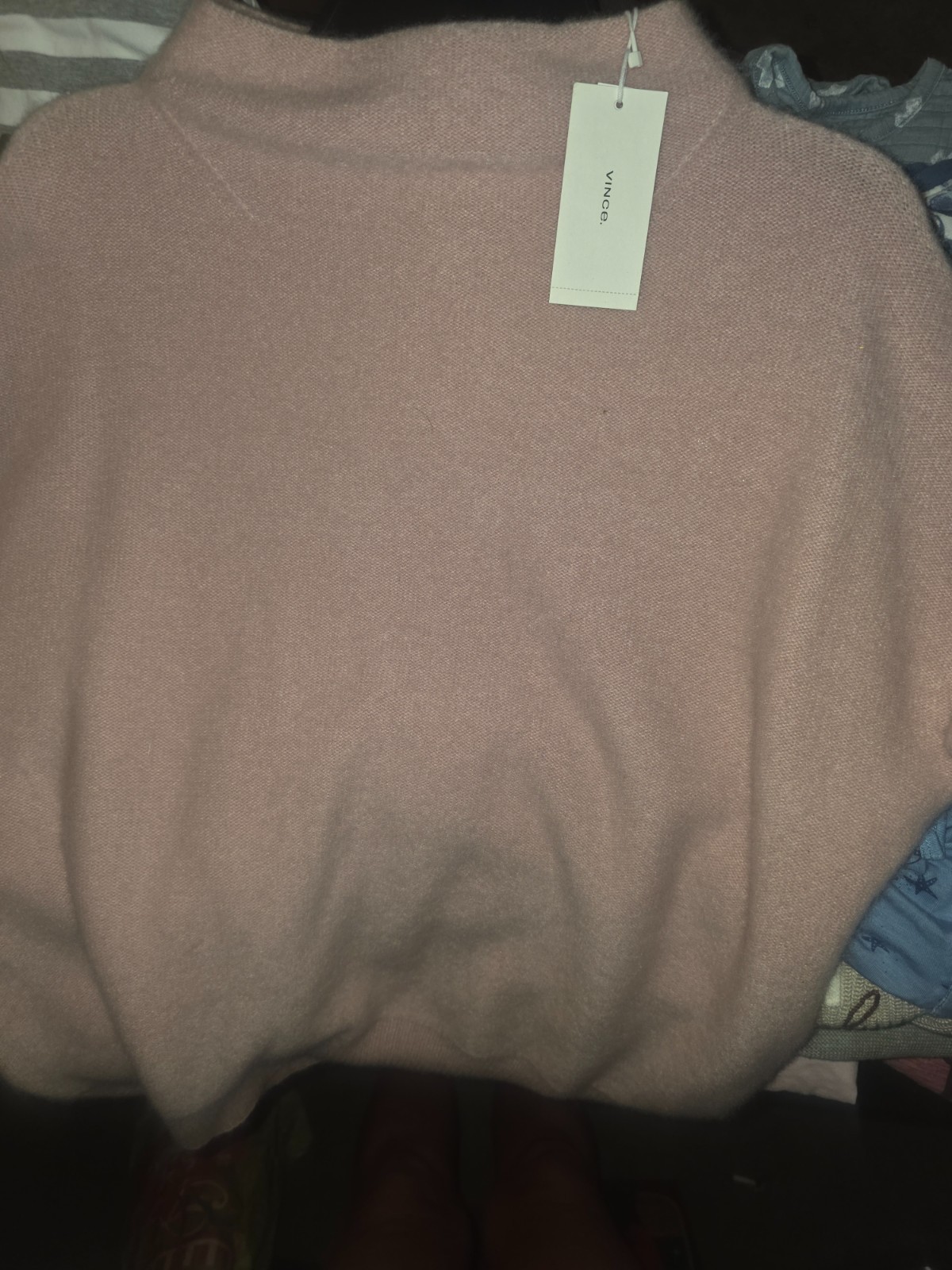 Vince Women Sweater M Pink Mock Neck Long Sleeve Pullover 100% Cashmere Warmer Vince Women Sweater M Pink Mock Neck Long Sleeve Pullover 100% Cashmere Warmer