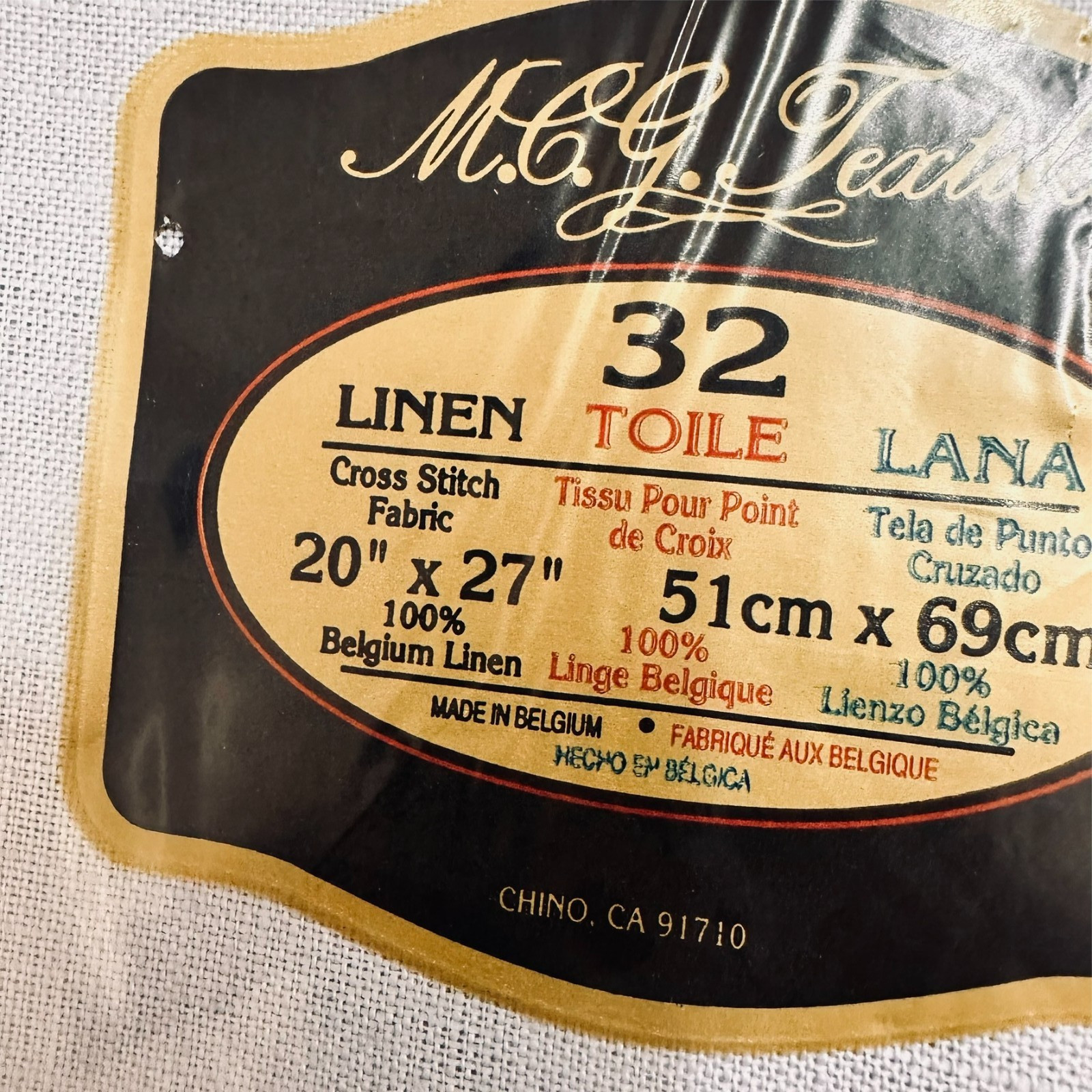 Belgium Linen 32 count 20 X 27 inches Silver Linen
