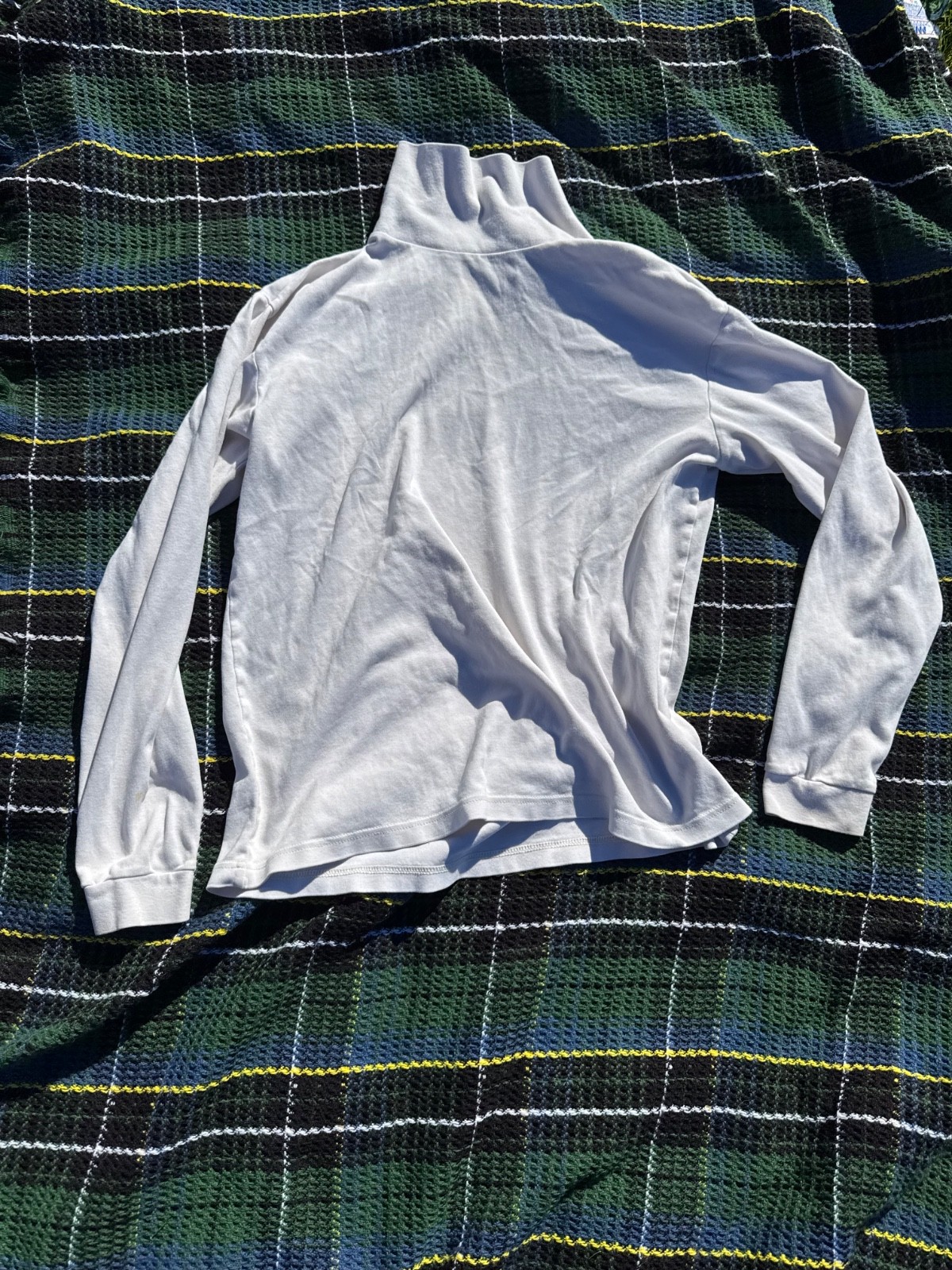 Vintage 90s Eddie Bauer Mens Large White Turtleneck Long Sleeve Shirt Stained Vintage 90s Eddie Bauer Mens Large White Turtleneck Long Sleeve Shirt Stained