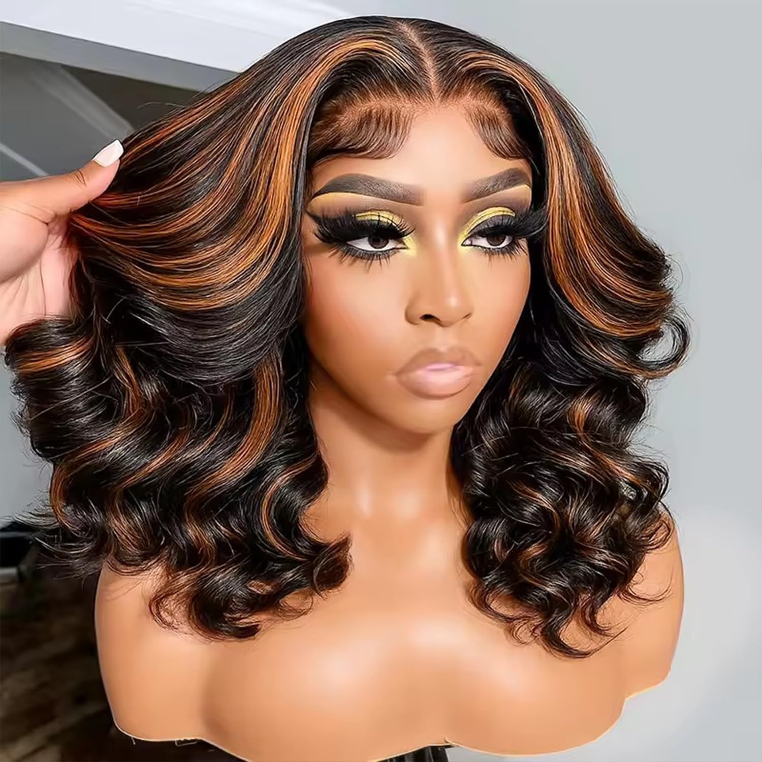 StarlightBelle Wear And Go Body Wave Wig Highlight Ombre Lace Front Wig Blended StarlightBelle Wear And Go Body Wave Wig Highlight Ombre Lace Front Wig Blended