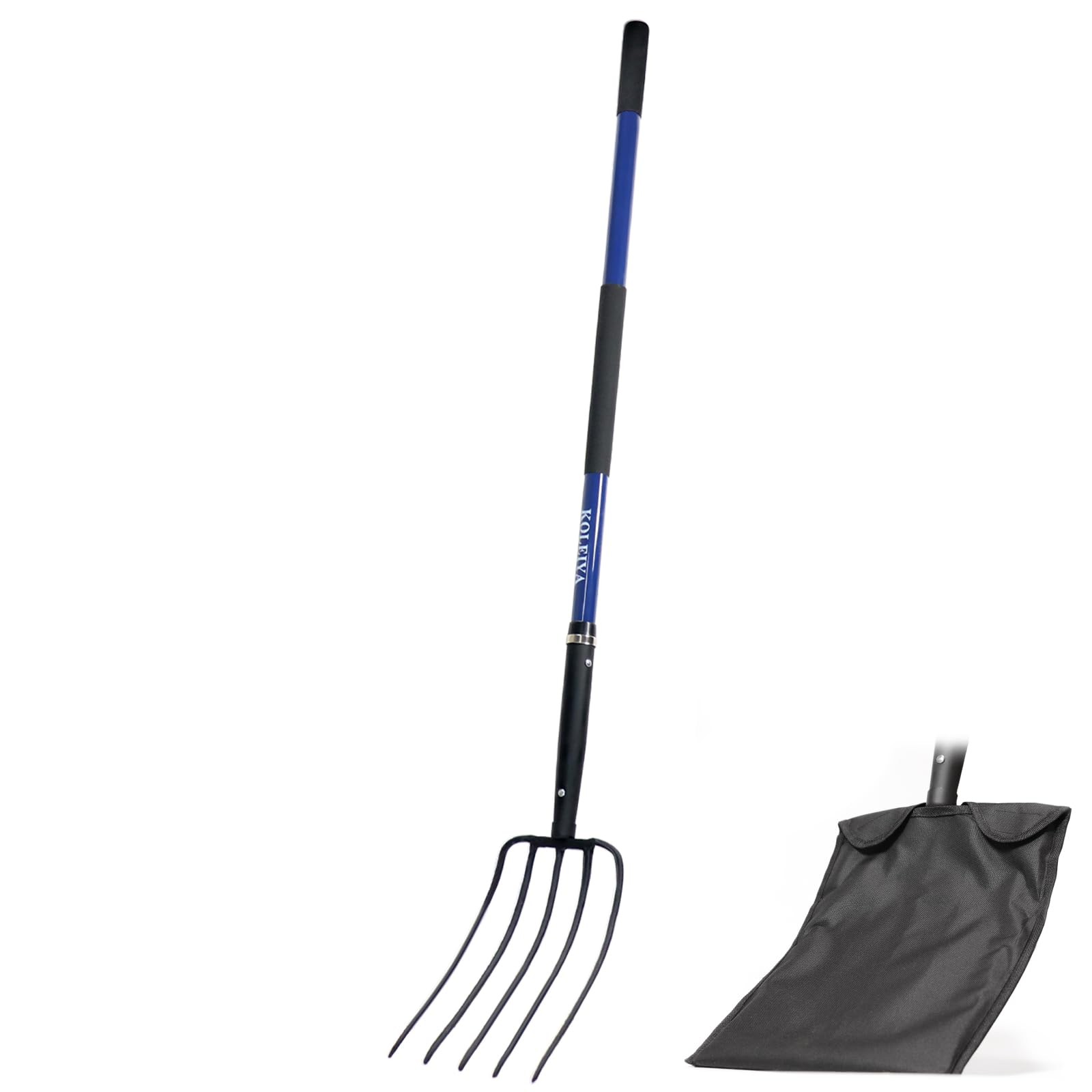 57-Inch Heavy Duty 5-Tine Pitchfork for Gardening, Mulch, Compost, Soil