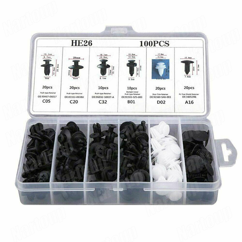 For Subaru 100Pcs Bumper Hood Clips Retainer Rivet Fastener Fender Push Pin US