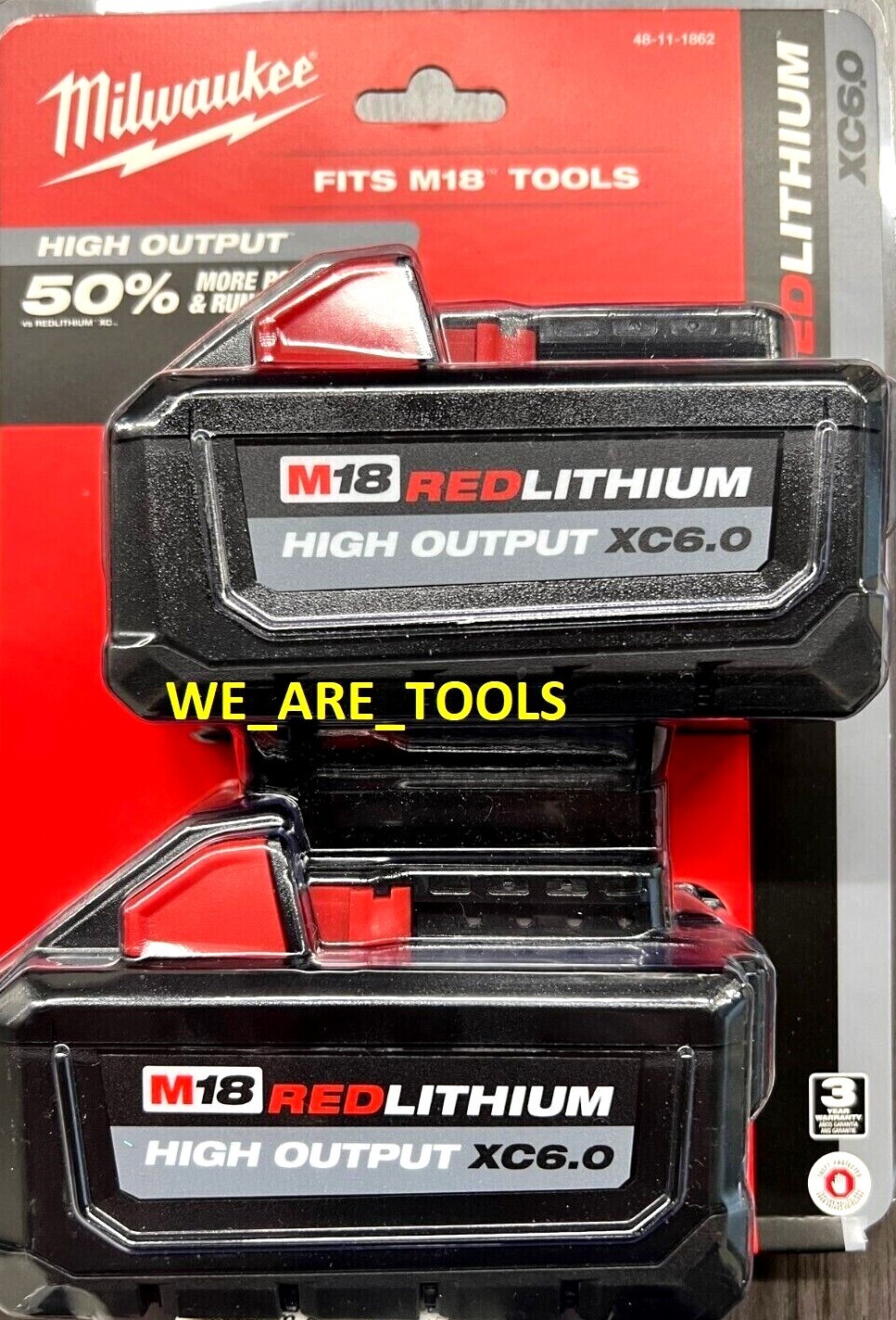 1) NEW N PACK GENUINE 48-11-1862 Milwaukee 2) M18 48-11-1865 6.0 AH Batteries XC