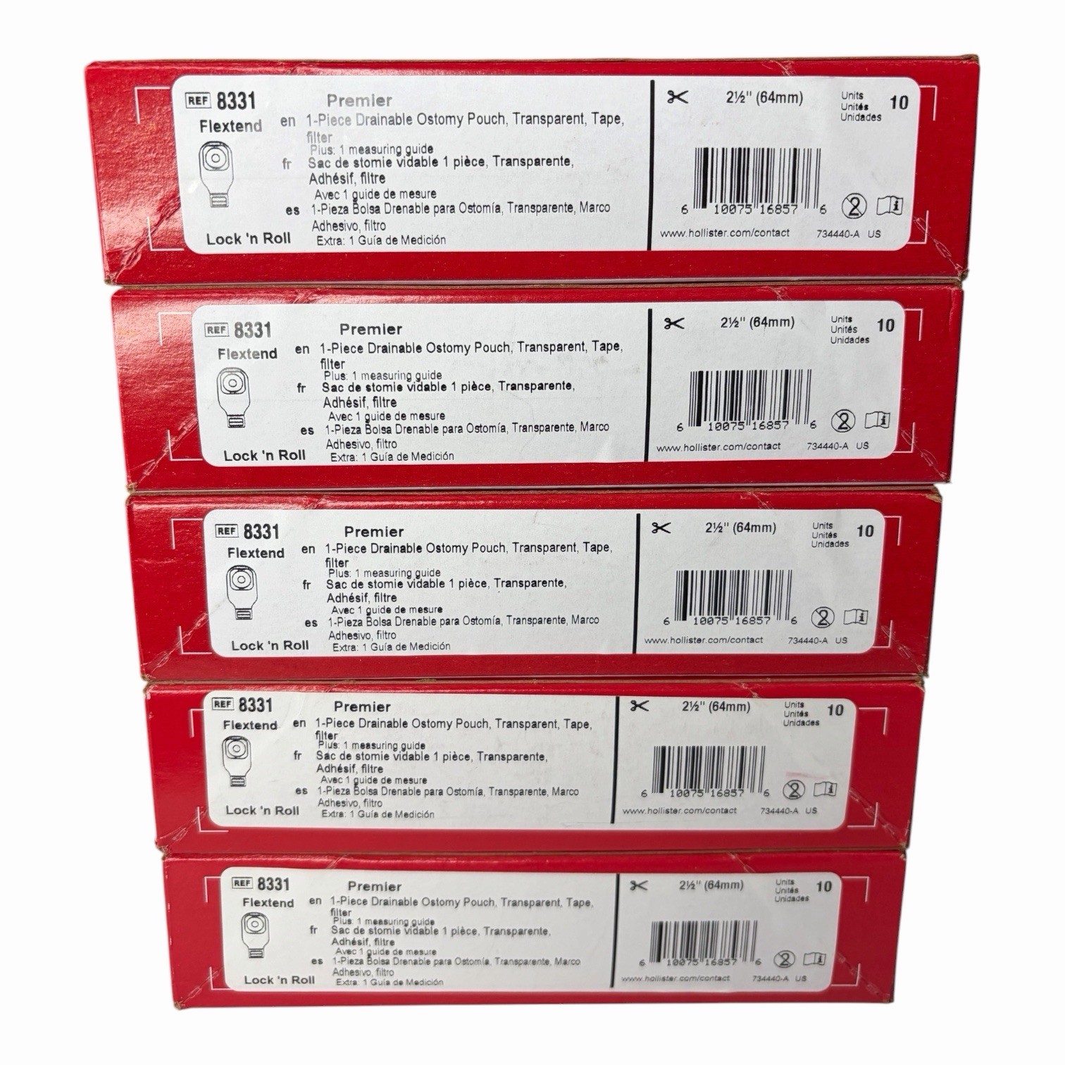 Hollister 8331 Premier One-Piece Drainable Ostomy Pouch Lot Of 5 Boxes