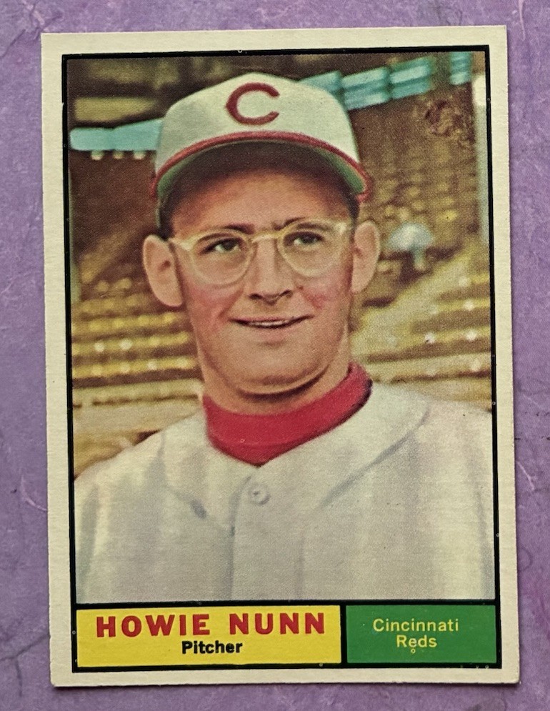 1961 Topps Baseball #346 Howie Nunn - Cincinnati Reds - EX-MT