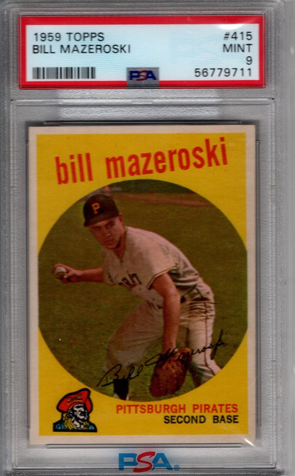 1959 Topps  #415 Bill Mazeroski -   Stunning PSA 9  Complete set being listed