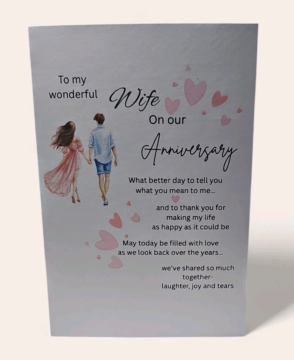 Happy Anniversary For My Wife Love Romantic HM Greeting Card 