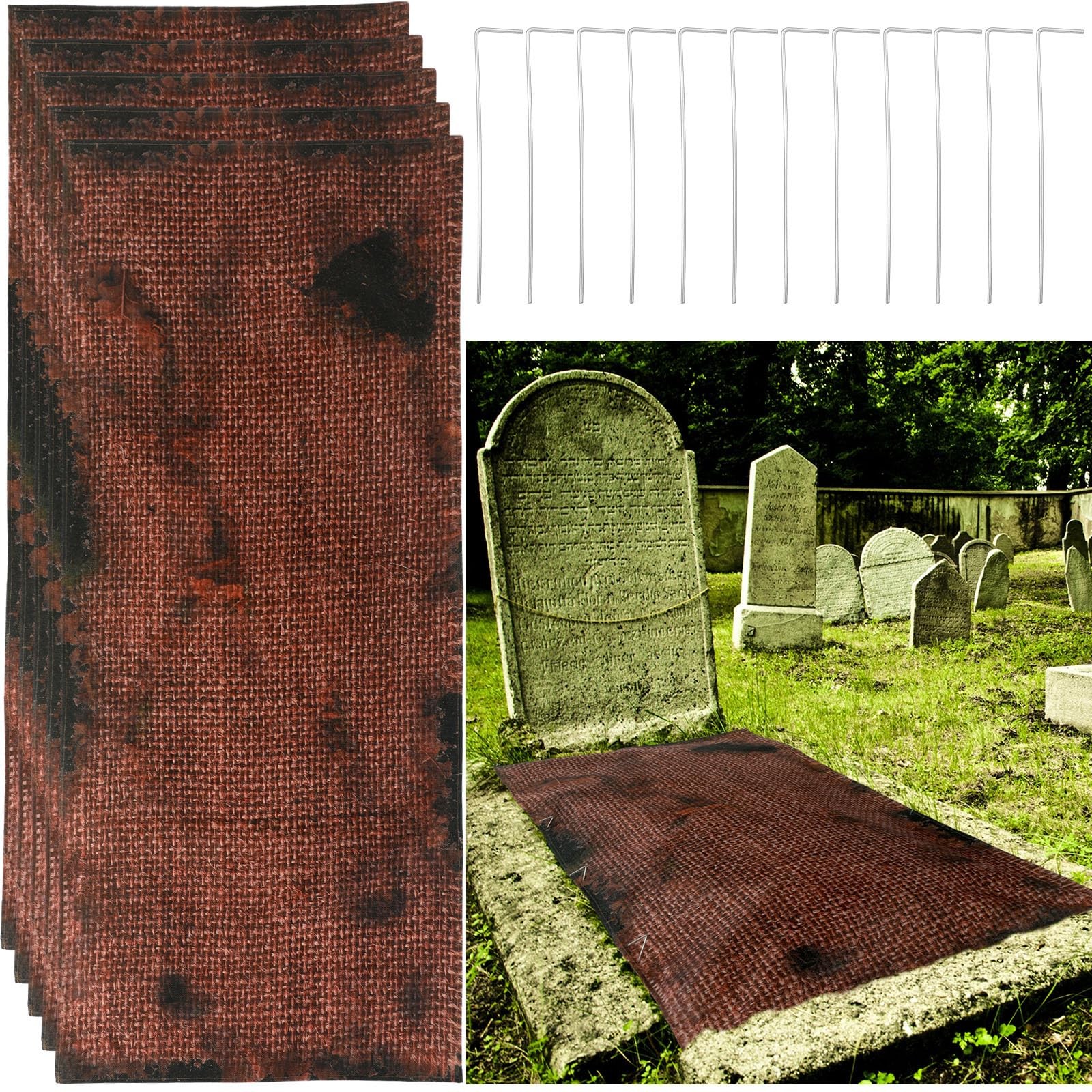 5 Pcs Grave Mound Standard with Mound Prop Fresh Grave Mound Decorations Haunted