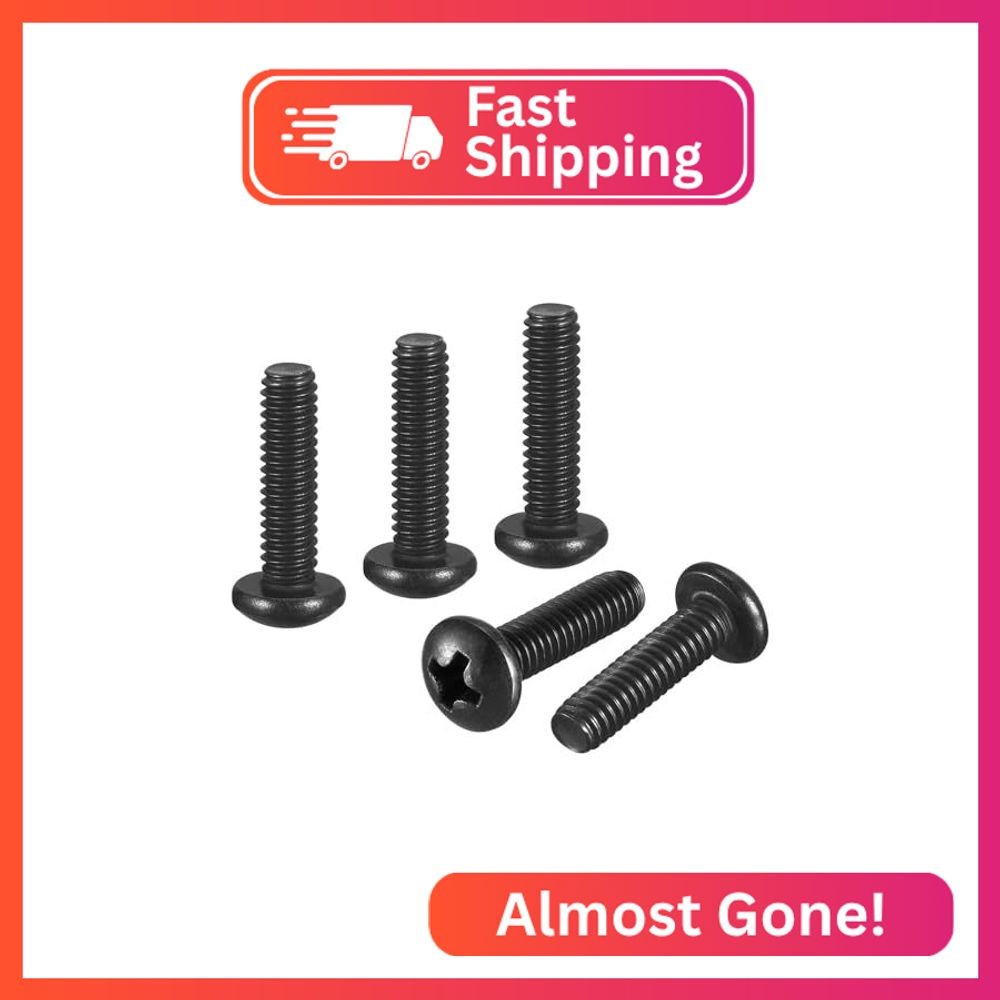 DTGN #8-32x5/8 Phillips Pan Head Machine Screws 304 Black 100pcs