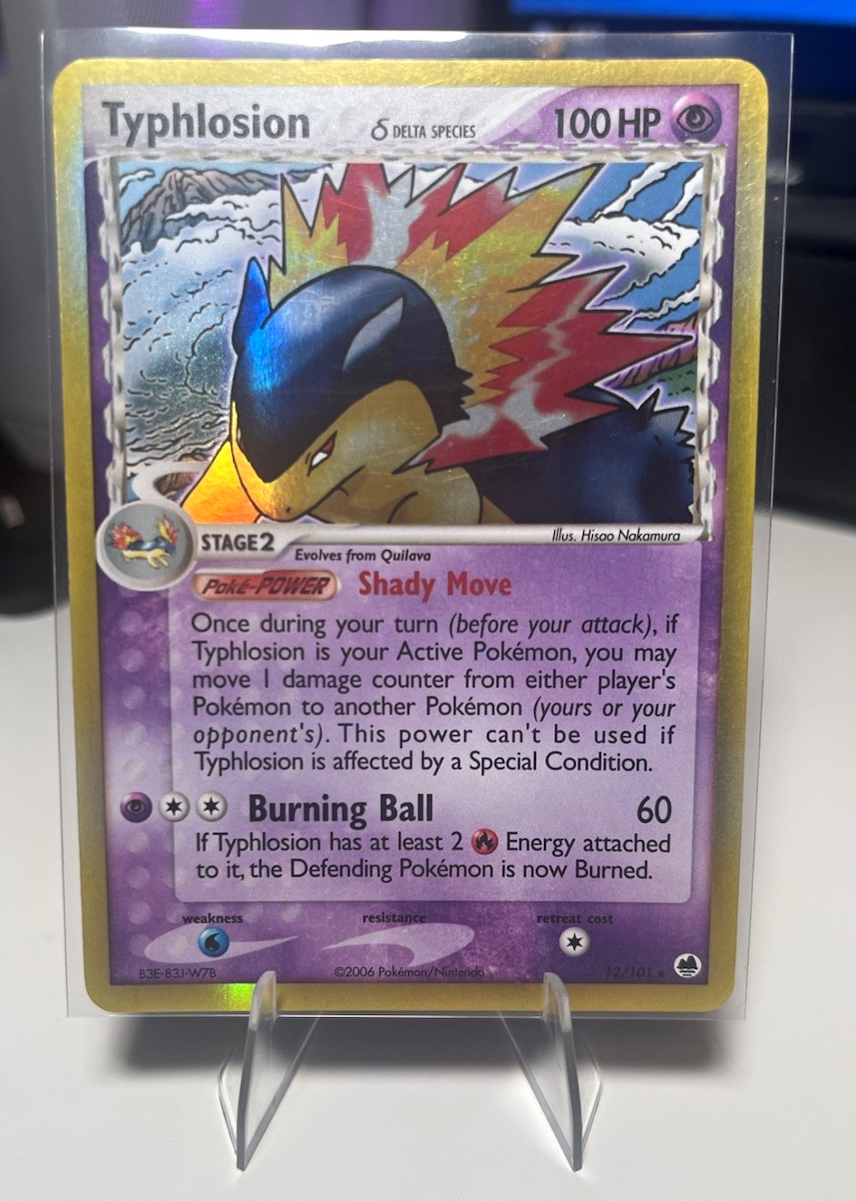 Pokemon TCG Typhlosion Delta Species 12/101 Reverse Holo Rare English 100 HP Pokemon TCG Typhlosion Delta Species 12/101 Reverse Holo Rare English 100 HP