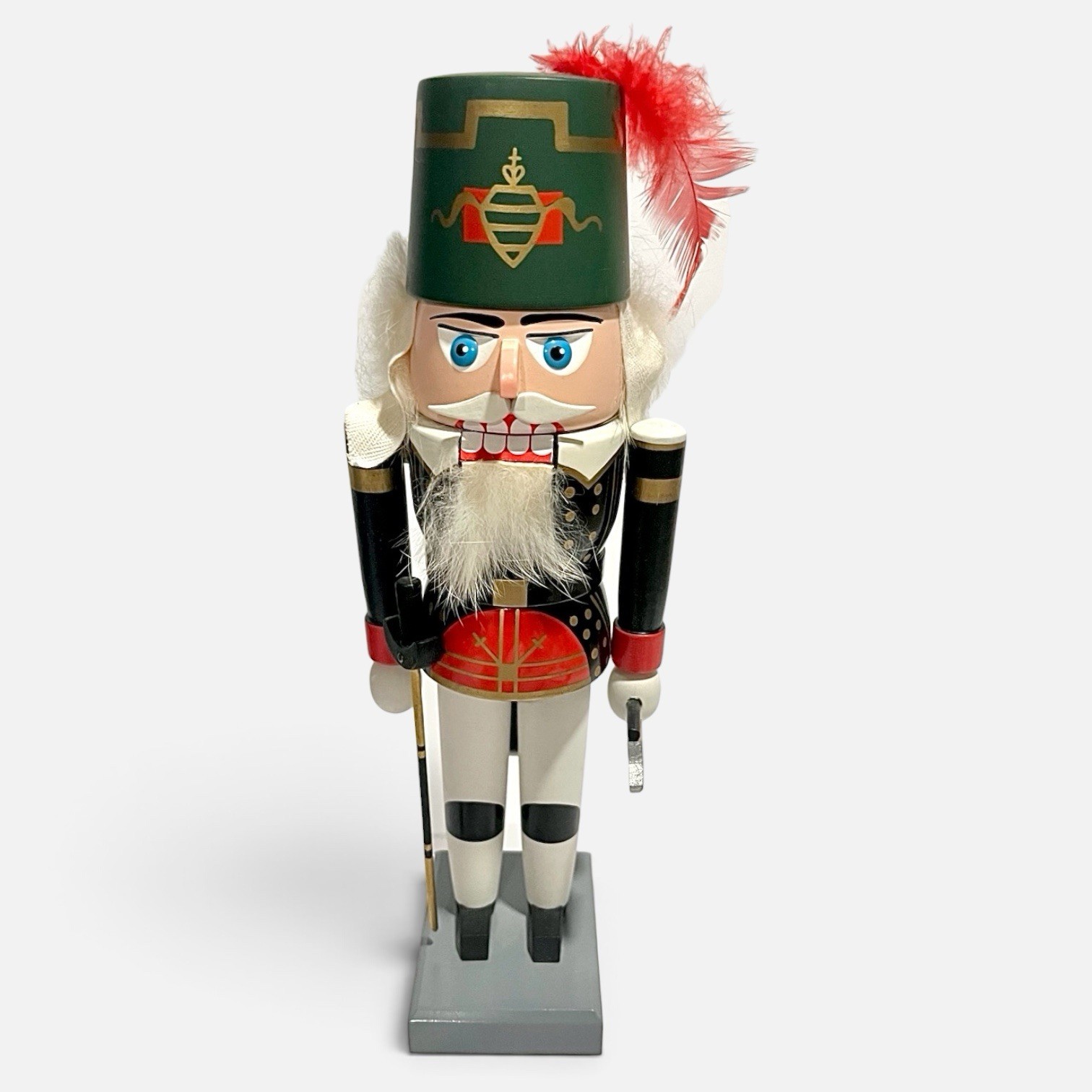 Vintage KWO German Erzgebirgische Volkskunst Nutcracker Soldier Major Wood 11\