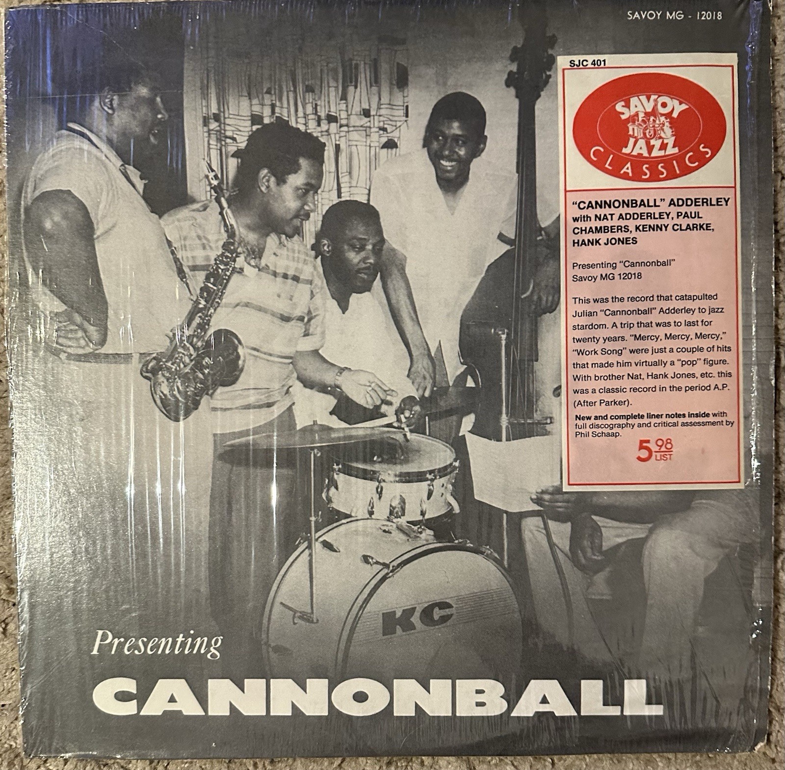 Cannonball Adderley Presenting Cannonball Vinyl LP Savoy SJC 401 1985 Shrink
