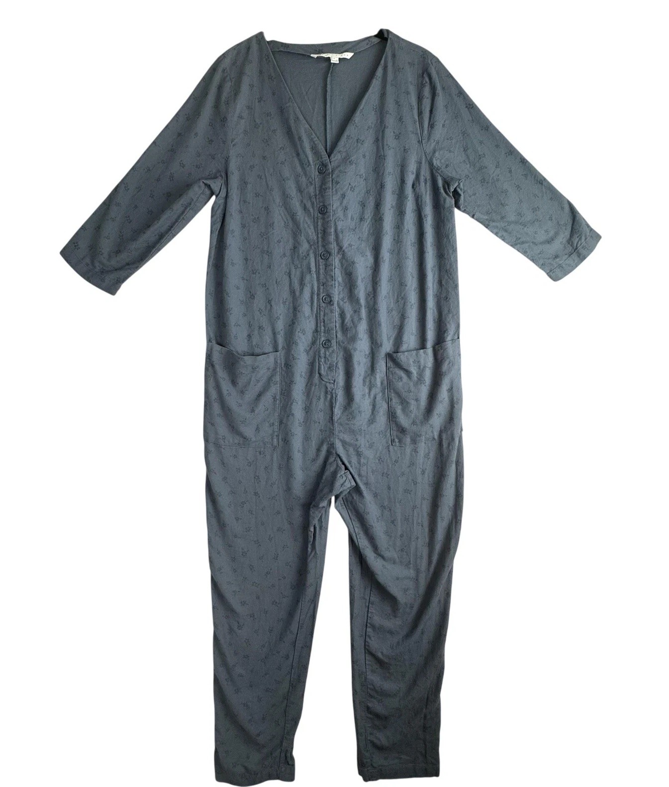 The Nines By HATCH Jumpsuit Womens M Gray Floral Cotton Maternity One Piece