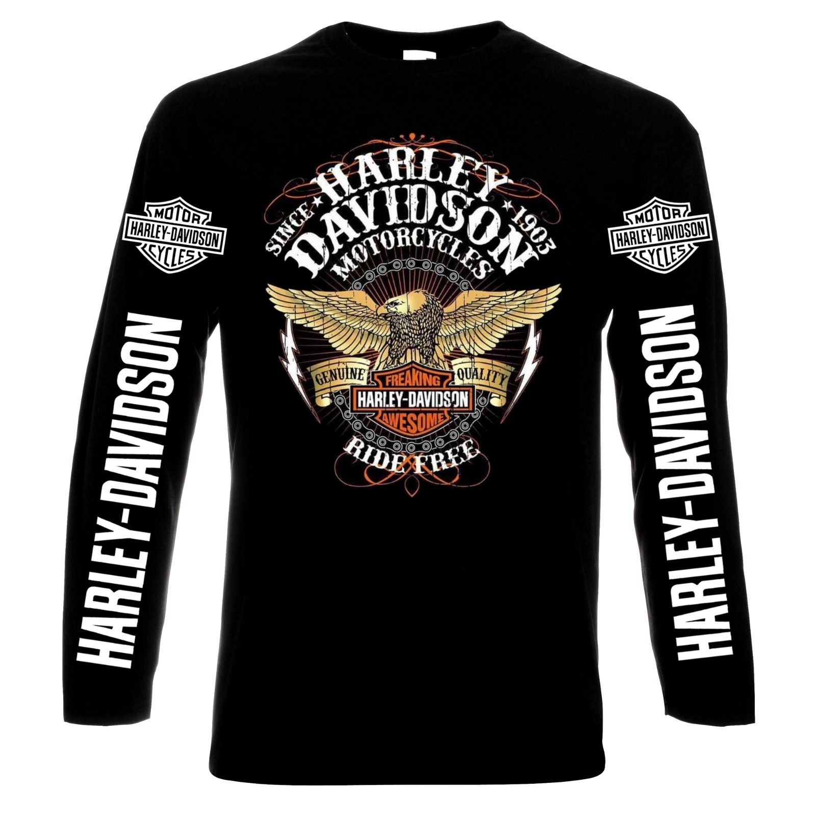Harley Davidson, men\'s long sleeve t-shirt, 100% cotton