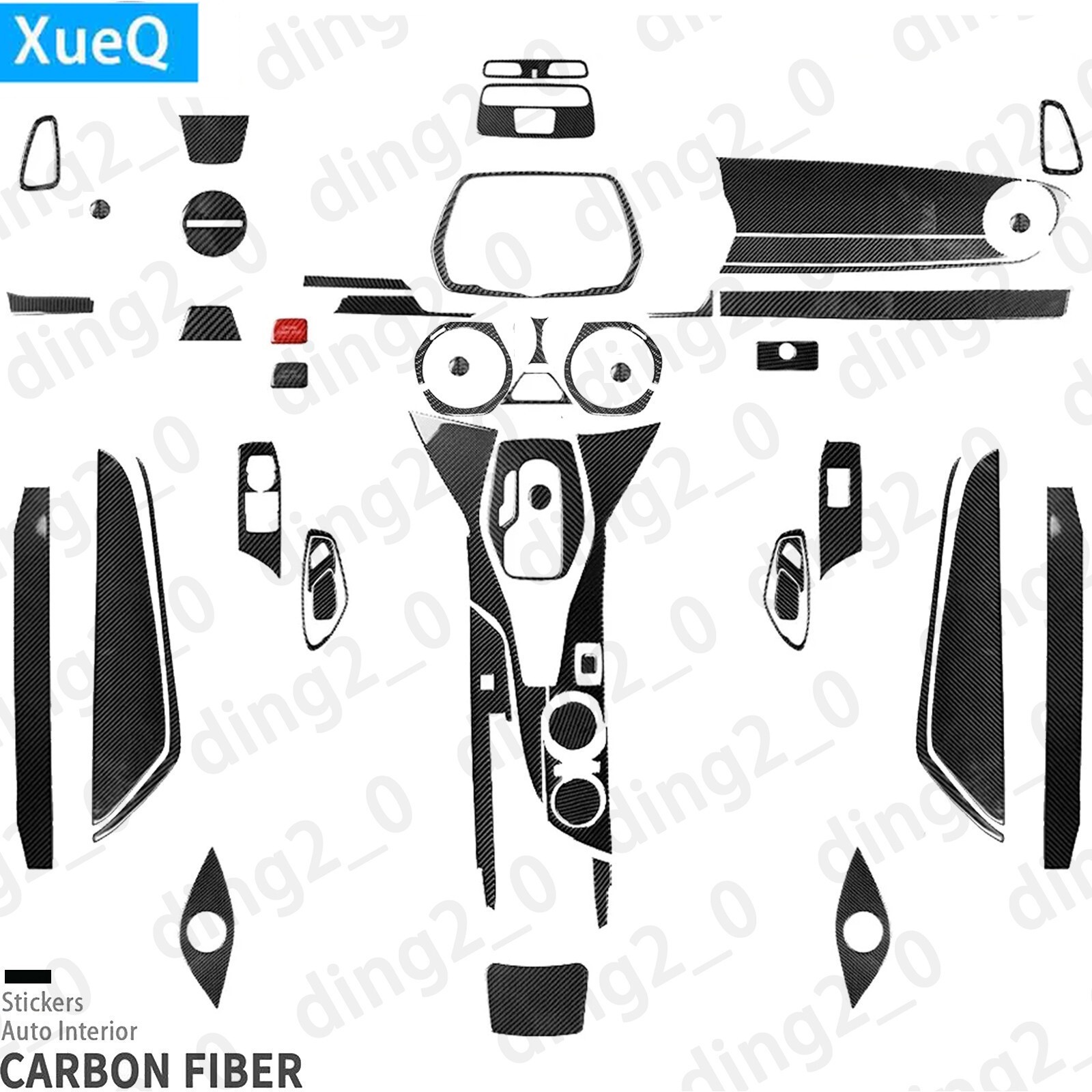 60Pcs Real Carbon Fiber Kits Full Interior Trim Cover For Chevrolet Camaro 16-24