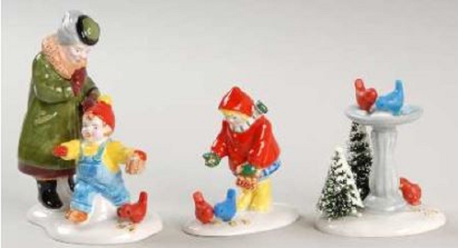 Dept 56 - Original Snow Village - \'Feeding the Birds (Set of 3)\' #54739 Dept 56 - Original Snow Village - \'Feeding the Birds (Set of 3)\' #54739