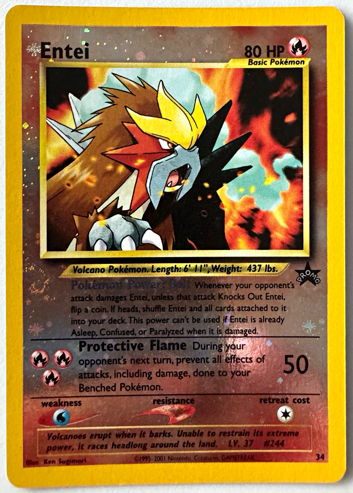 Pokémon TCG Entei 34/53 Wotc Promo Reverse Holo Promo EN Basic 80HP Pokémon TCG Entei 34/53 Wotc Promo Reverse Holo Promo EN Basic 80HP